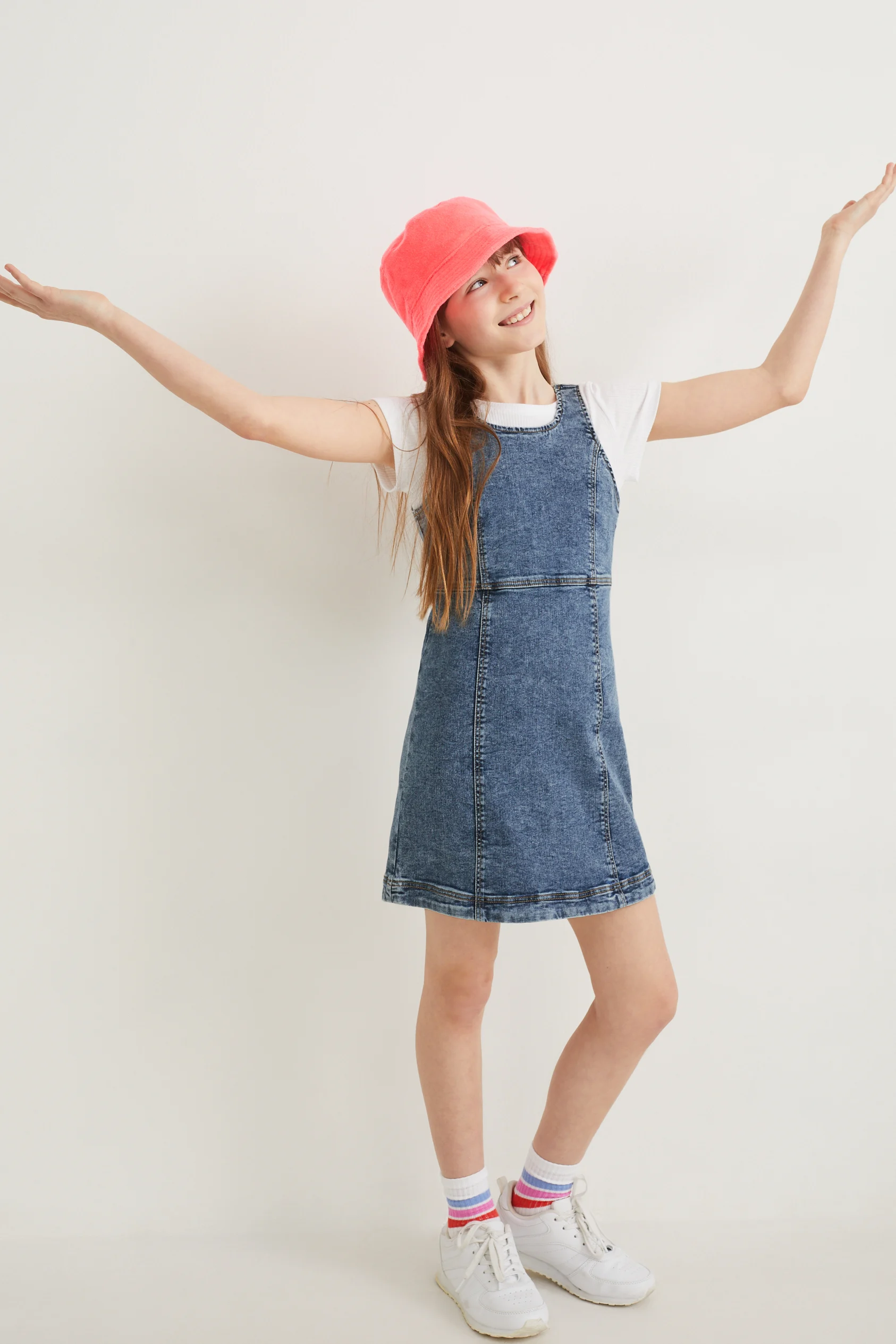 Set - denim dress and short sleeve T-shirt - 2 piece