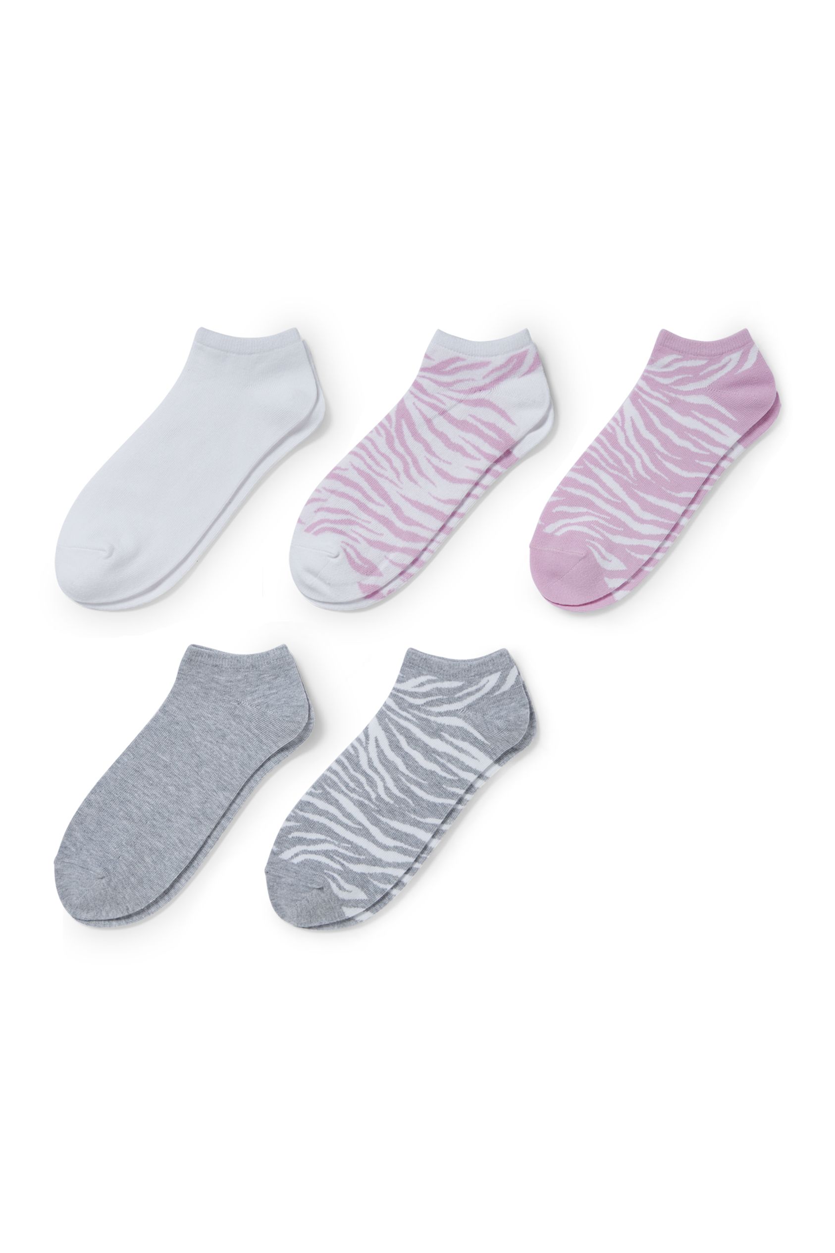Multipack of 5 - trainer socks - patterned