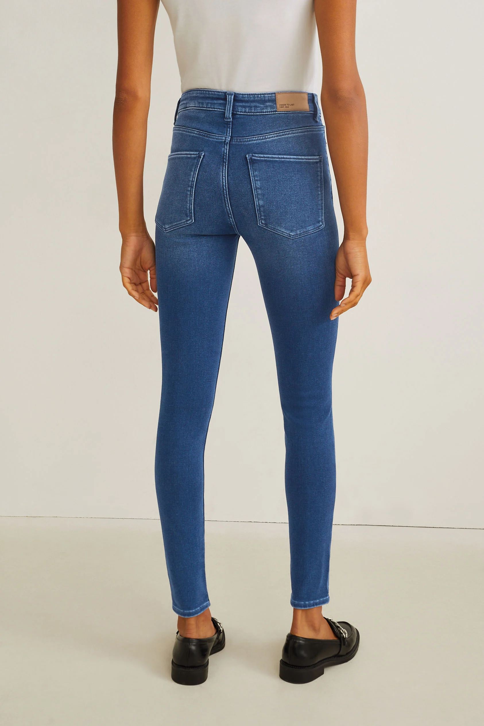 Skinny jeans - mid-rise waist - thermal jeans - LYCRA?