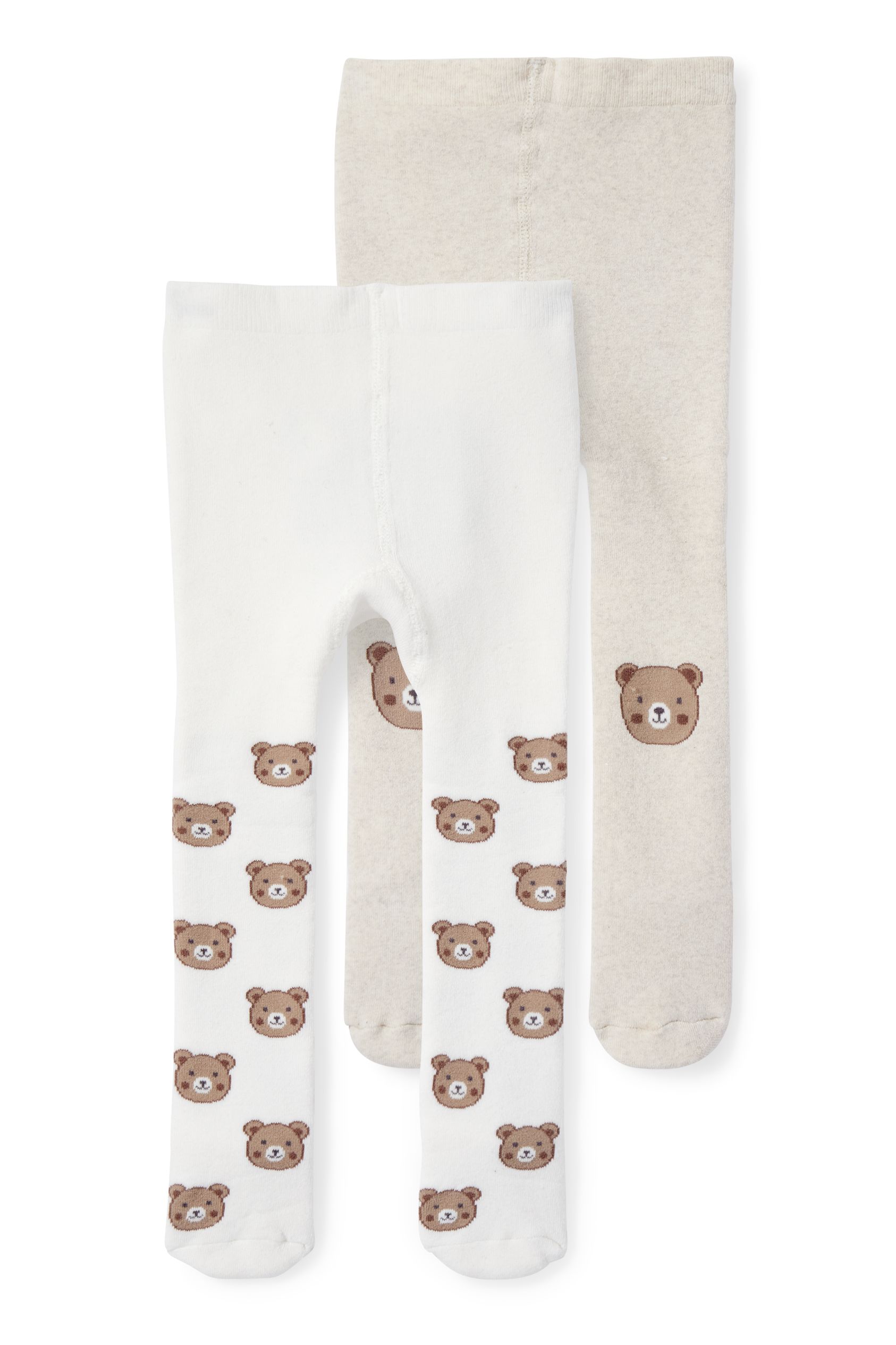 Multipack of 2 - bear - baby non-slip tights