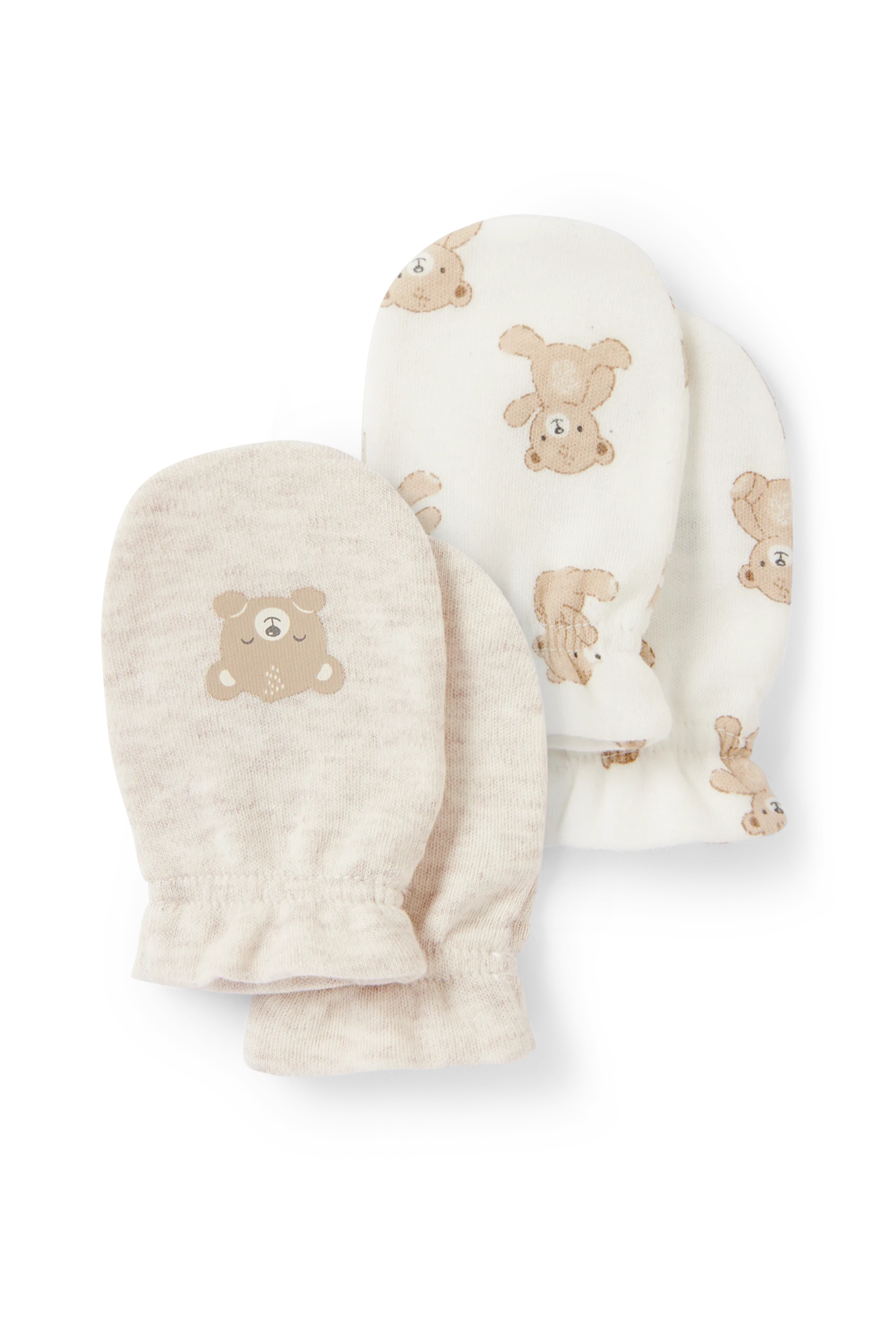 Multipack of 2 - teddy bear - scratch mittens