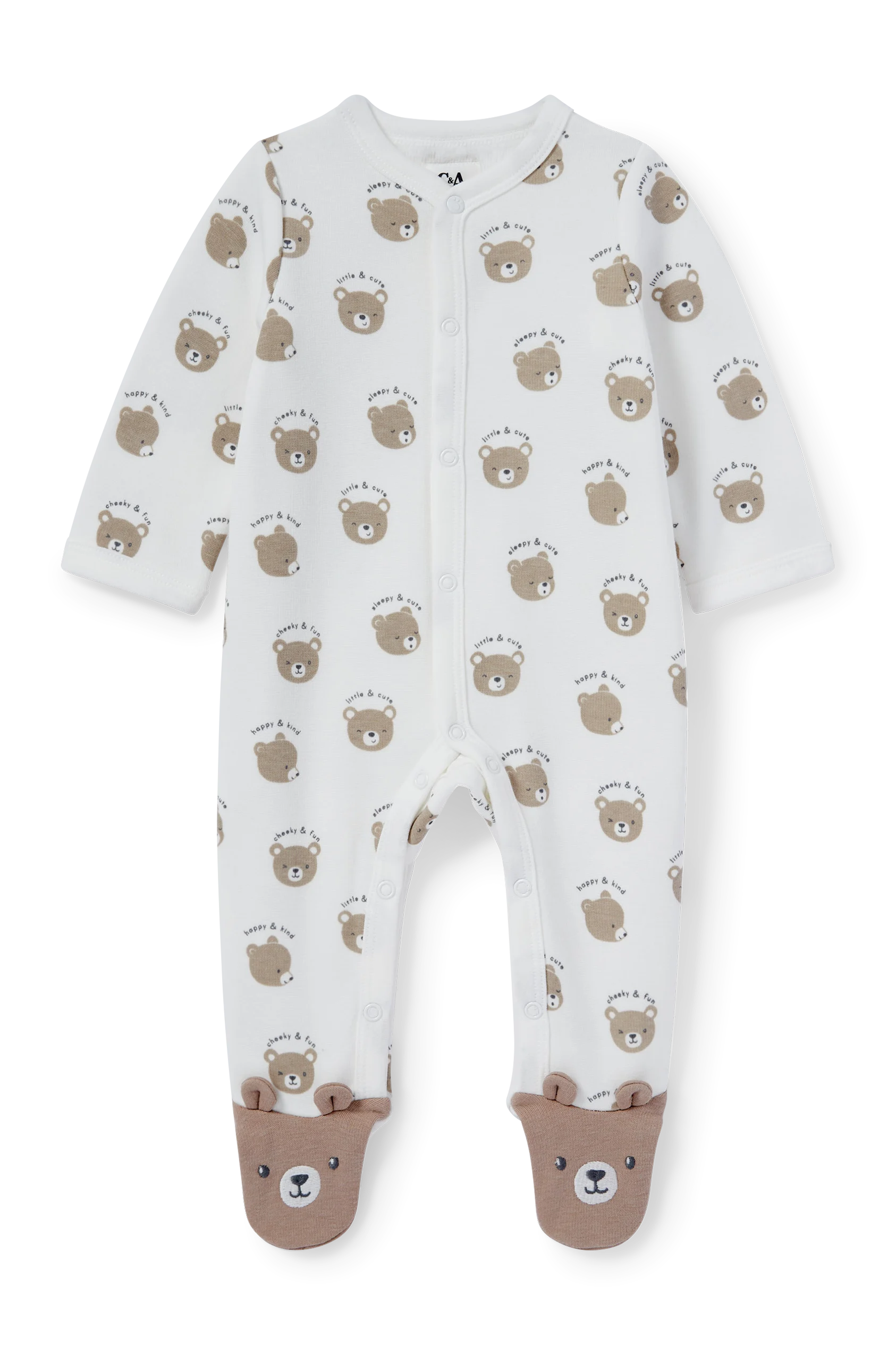 Teddy bear - baby sleepsuit