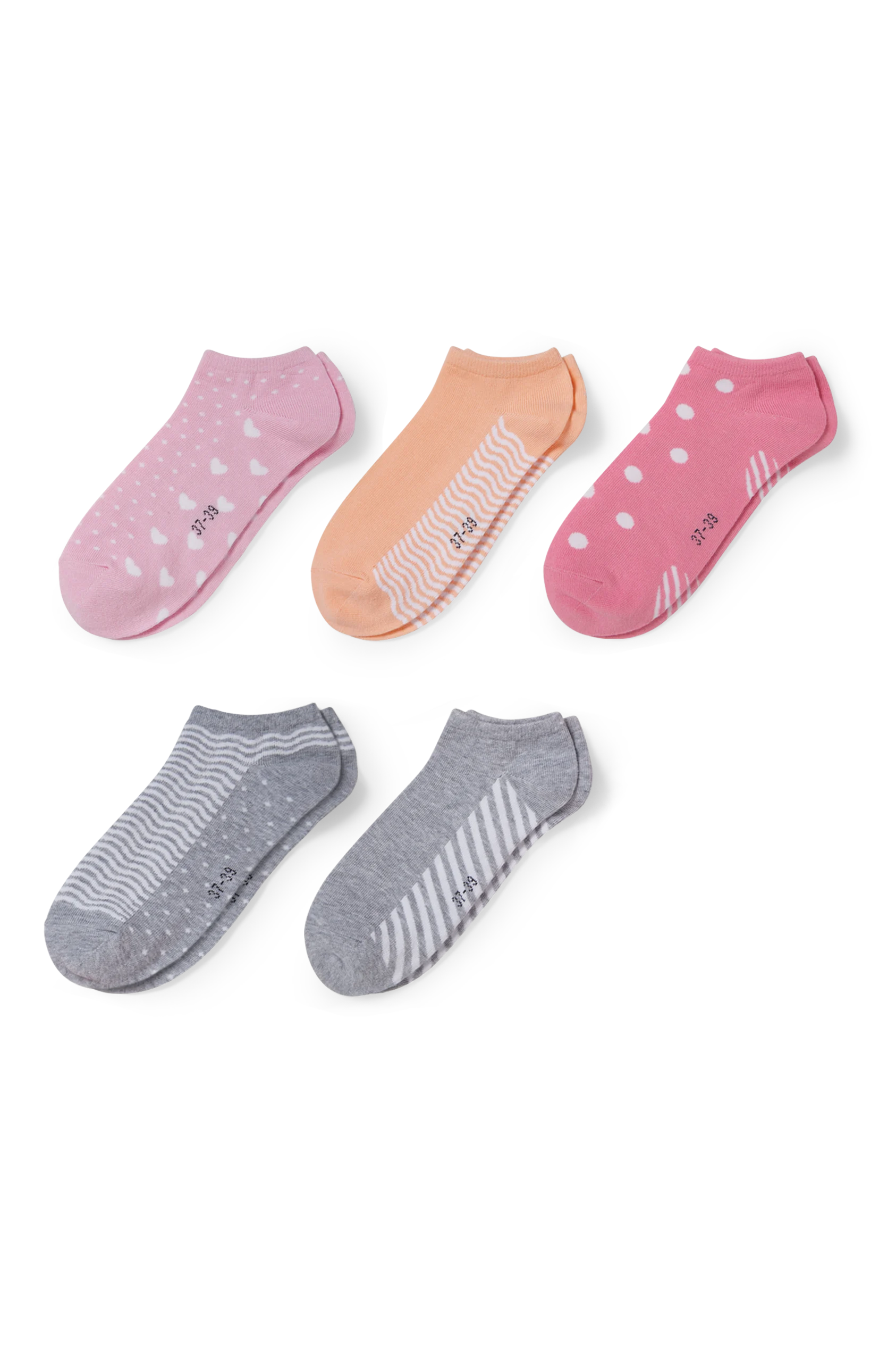 Multipack of 5 - trainer socks - patterned