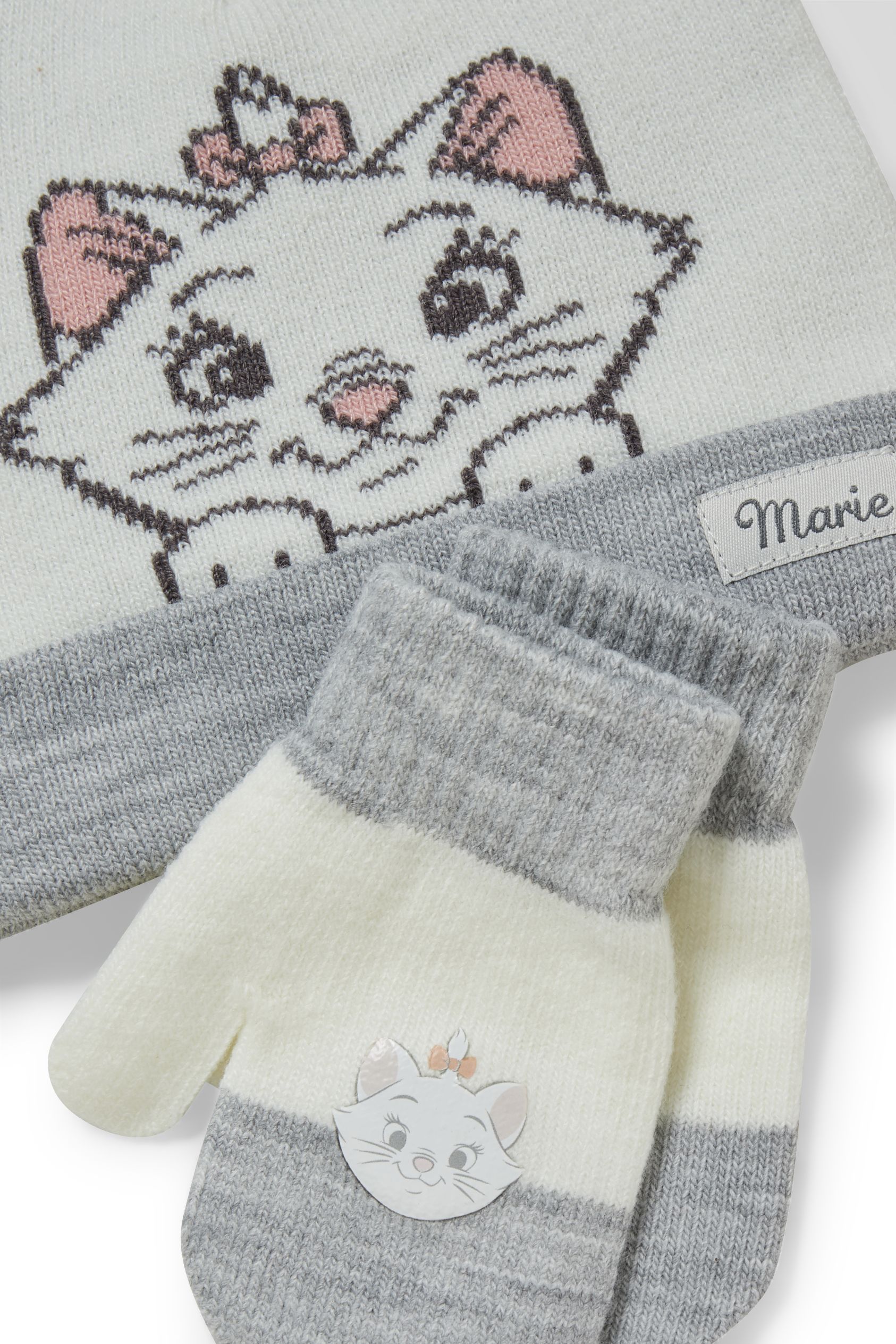 Aristocats - set - baby hat and mittens - 2 piece
