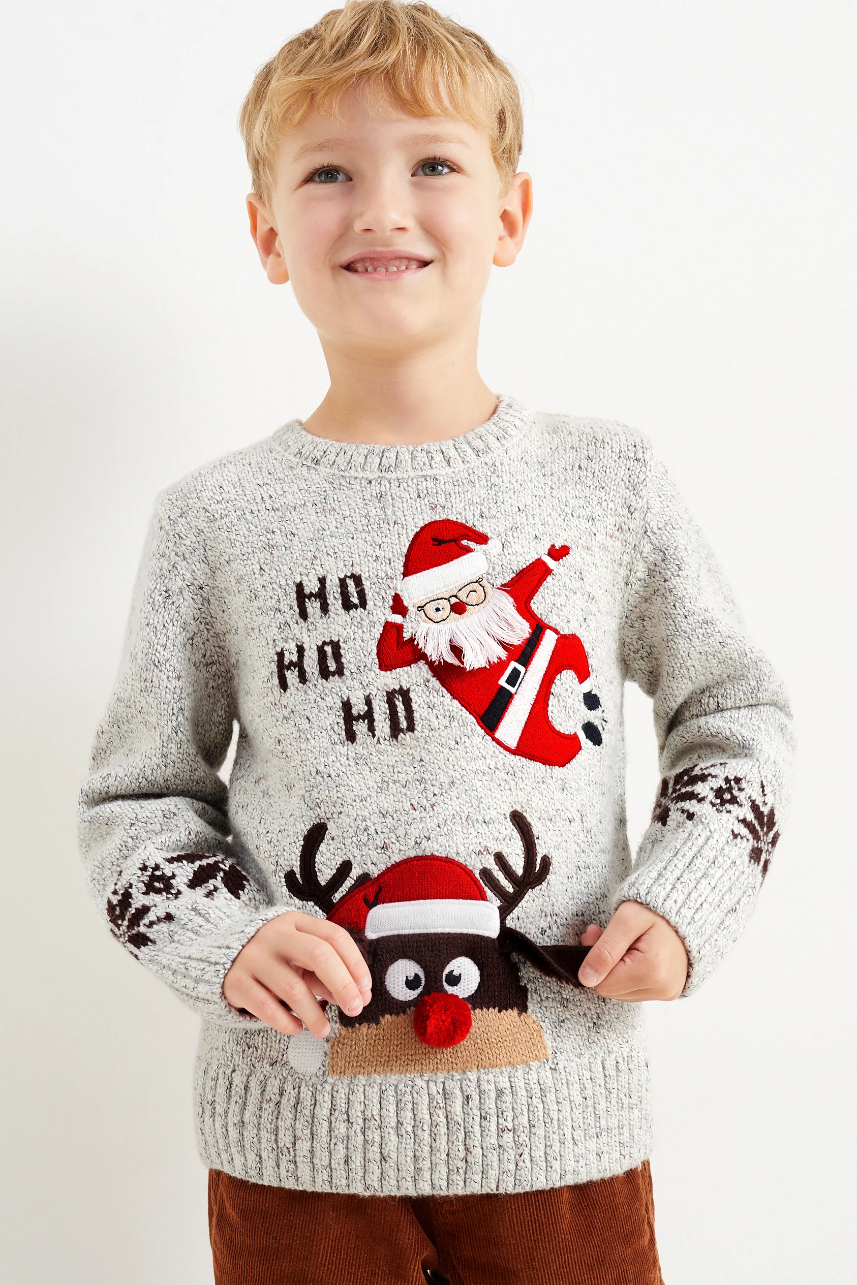 Christmas jumper - Father Christmas and Rudolf
