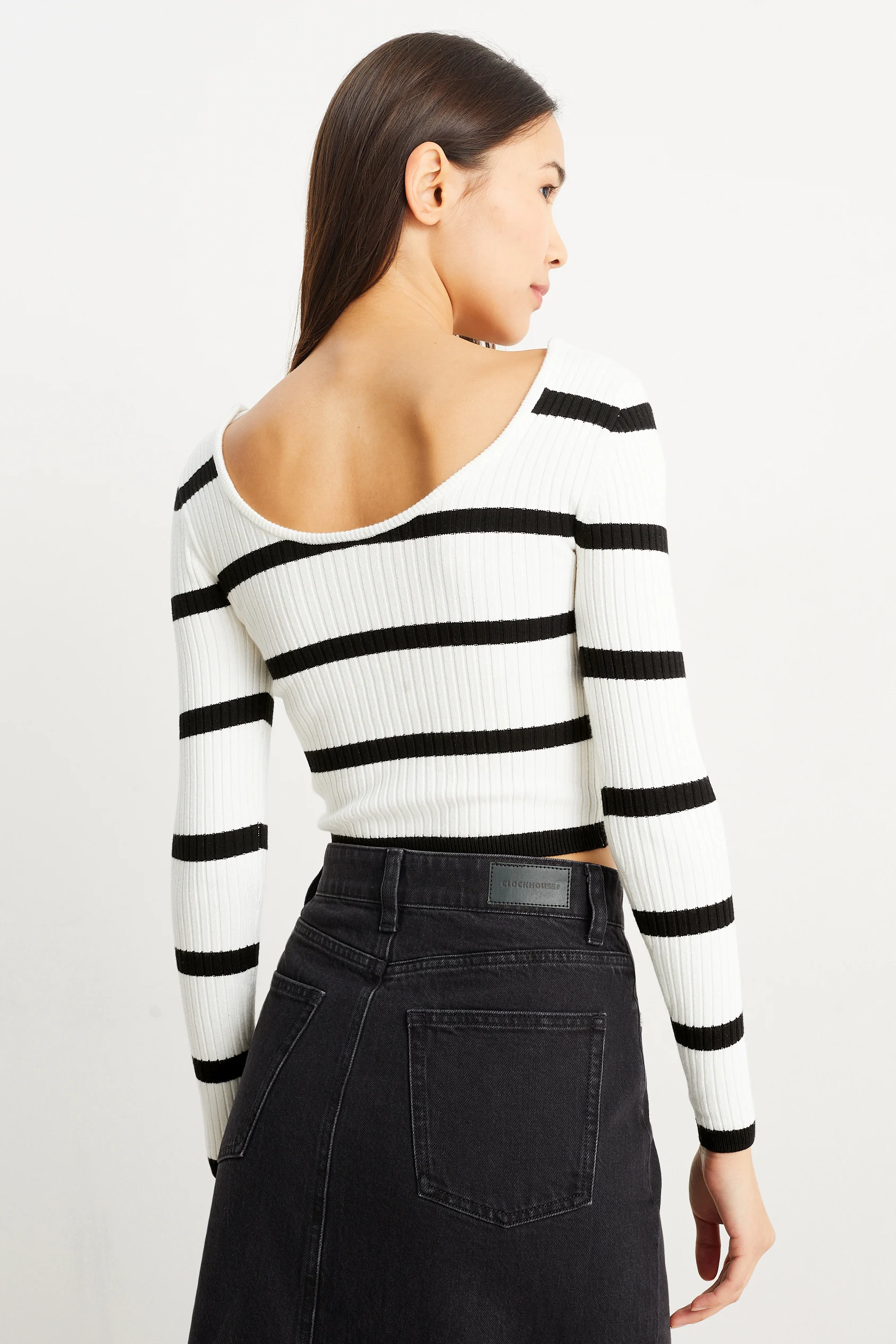 CLOCKHOUSE - cropped jumper - striped