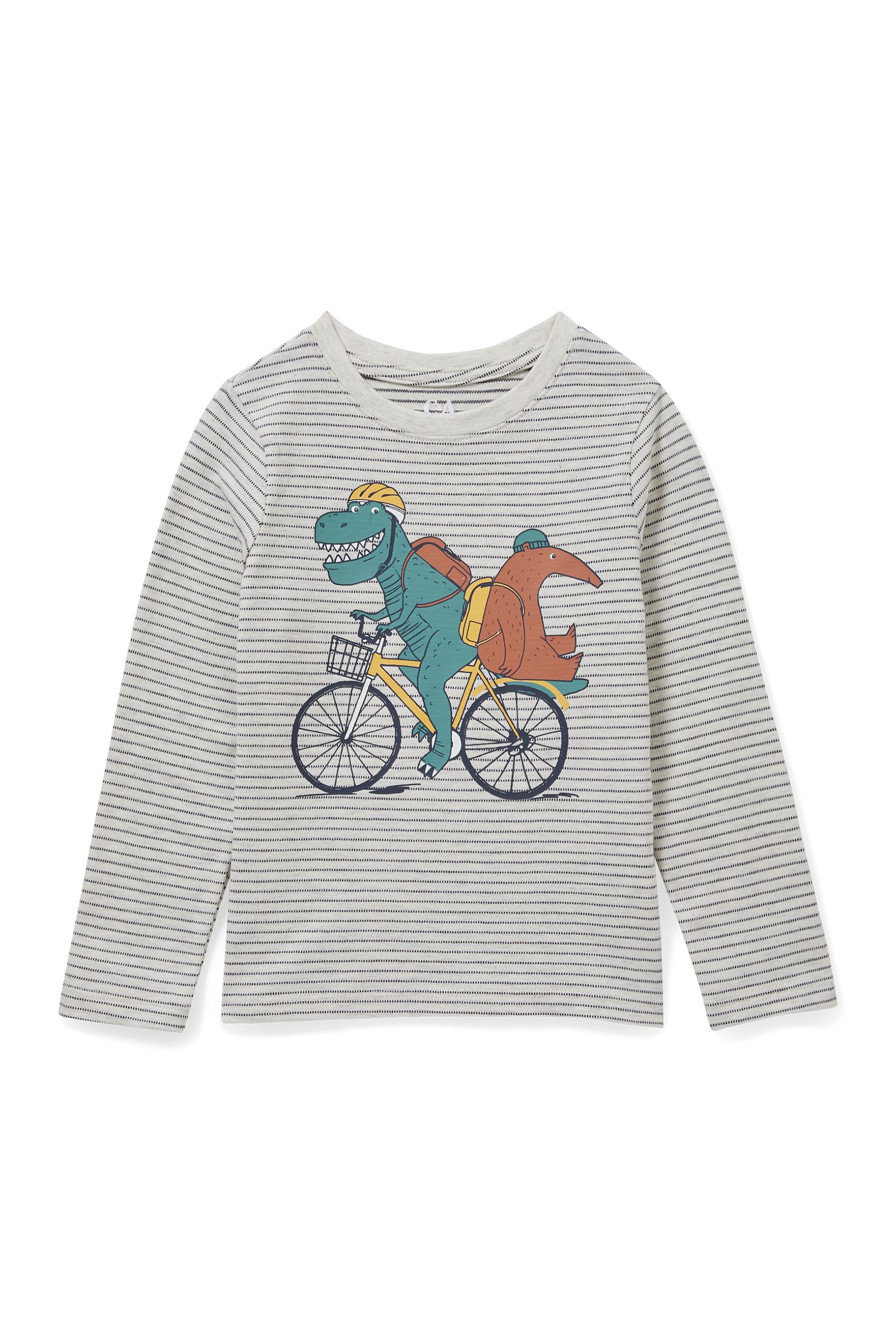 Dinosaur - long sleeve T-shirt - striped