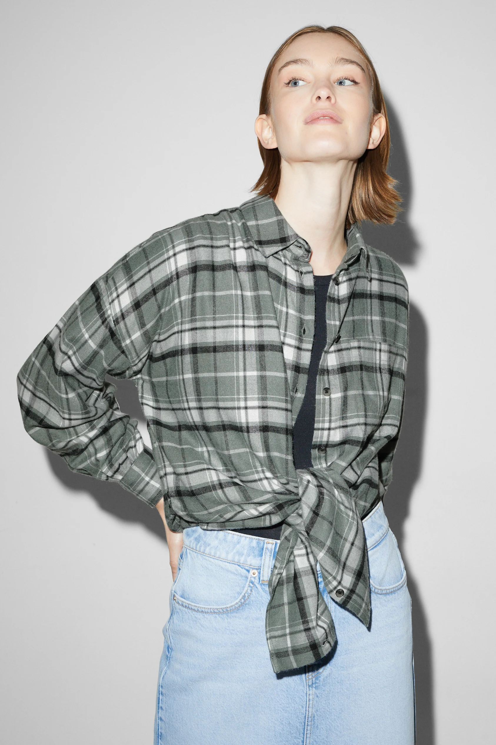 CLOCKHOUSE - flannel blouse - check