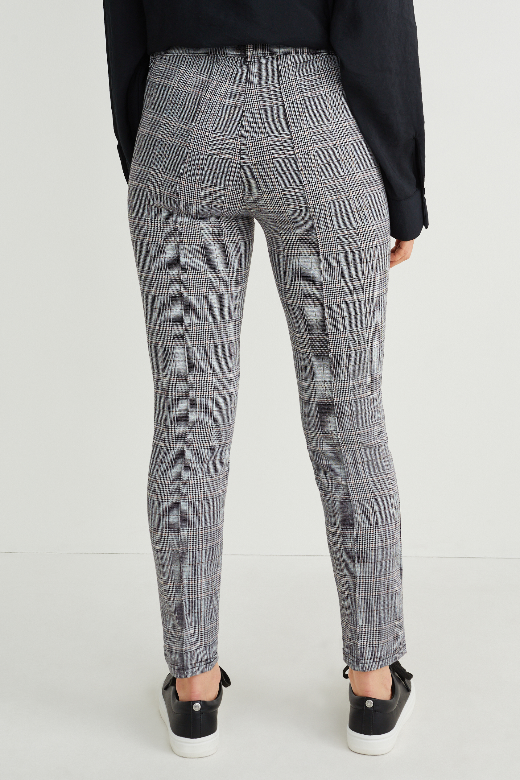 Jersey trousers - slim fit - check