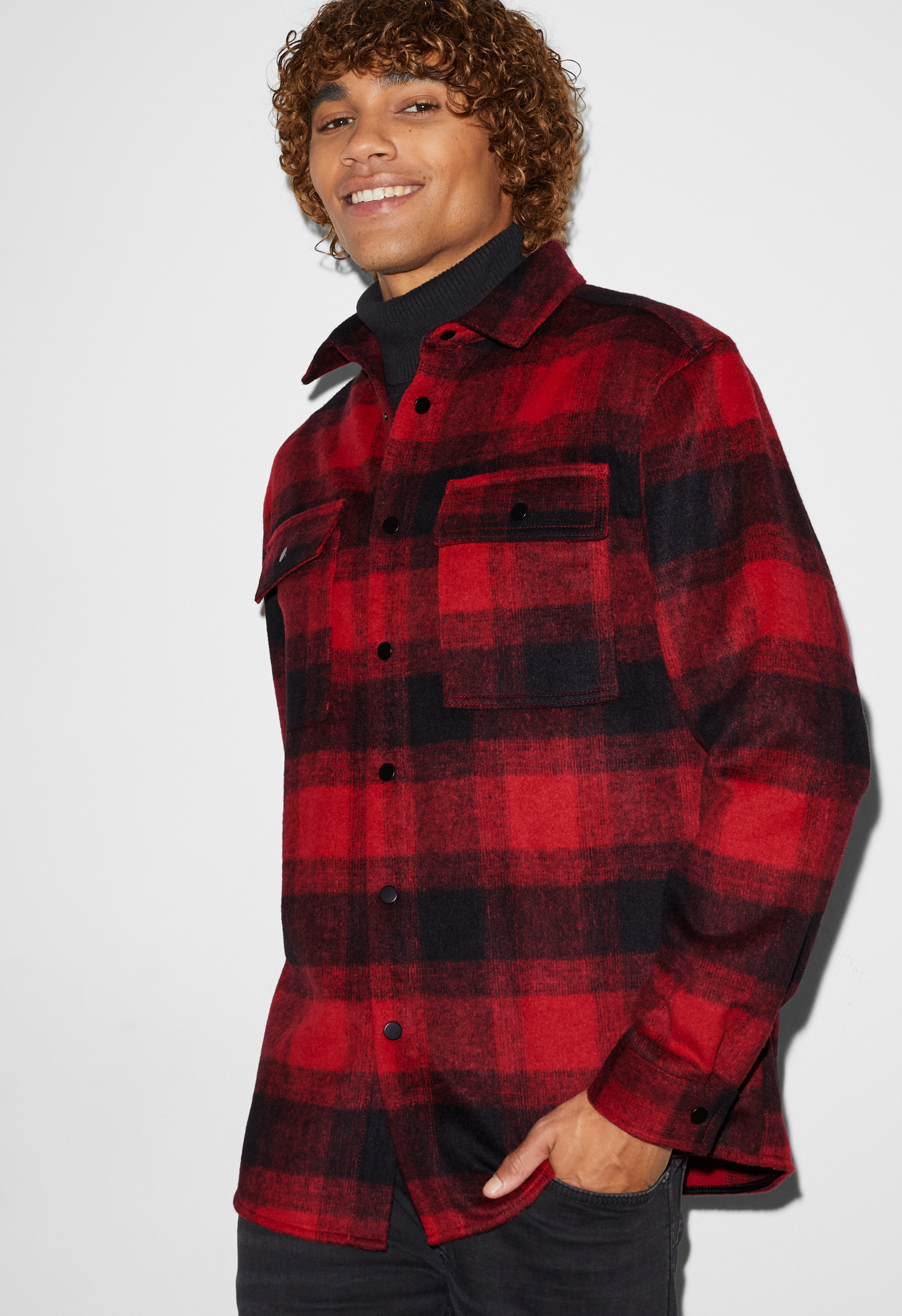 CLOCKHOUSE - shirt - relaxed fit - Kent collar - check