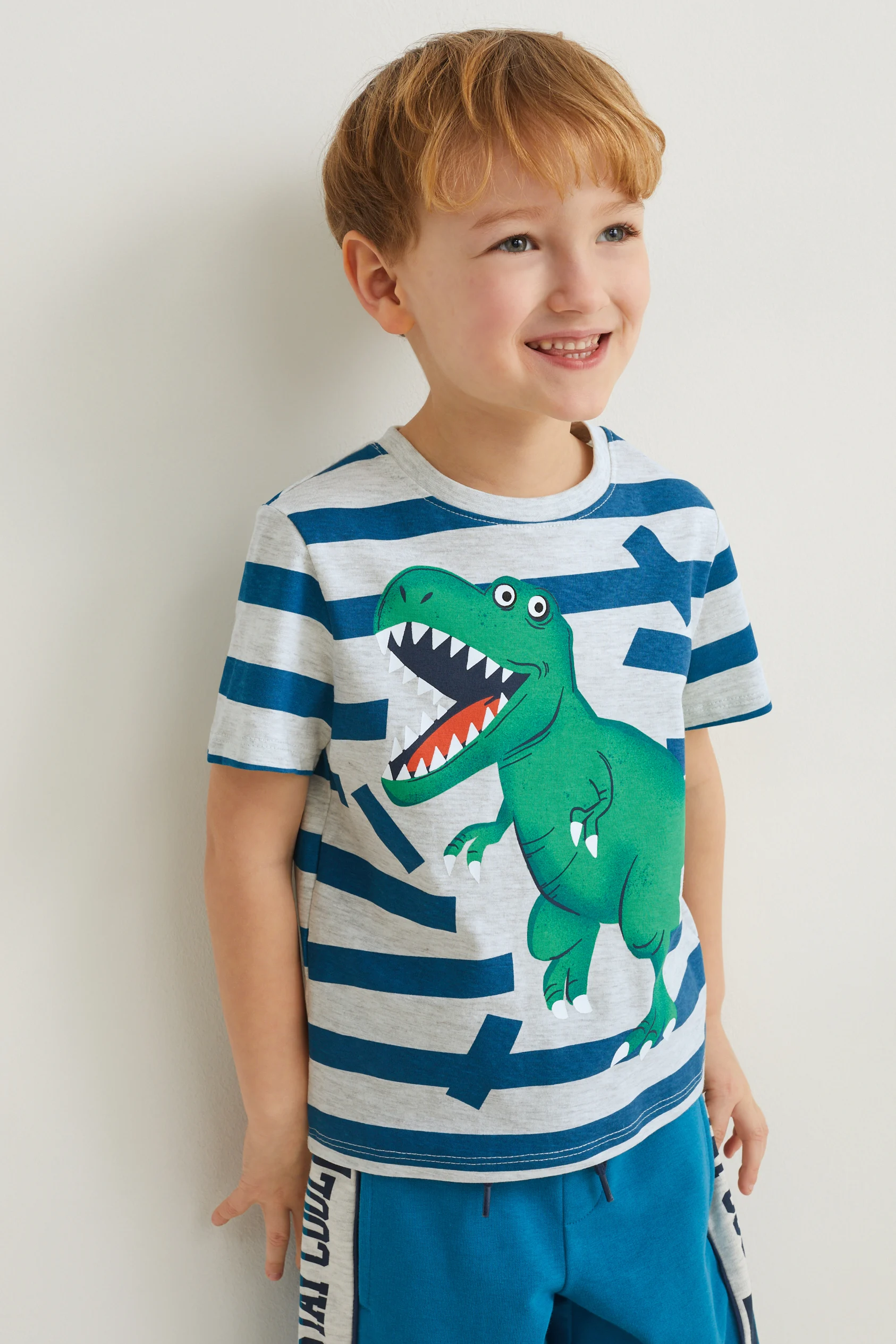 Multipack of 2 - tractor and dinosaur - short sleeve T-shirt