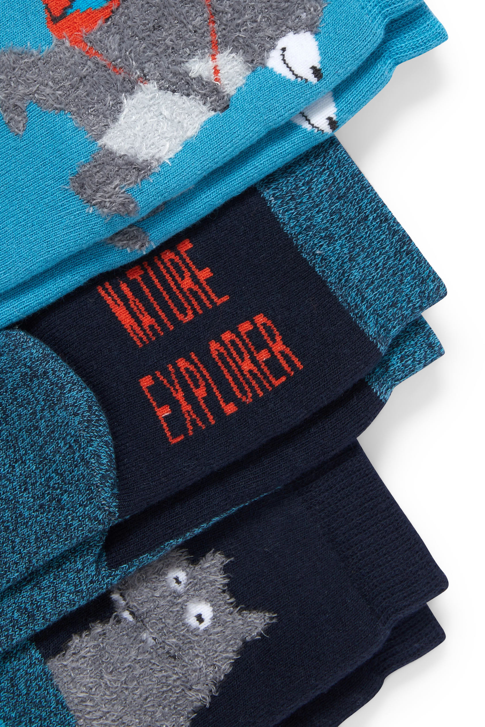 Multipack of 3 - woodland animals - socks with motif