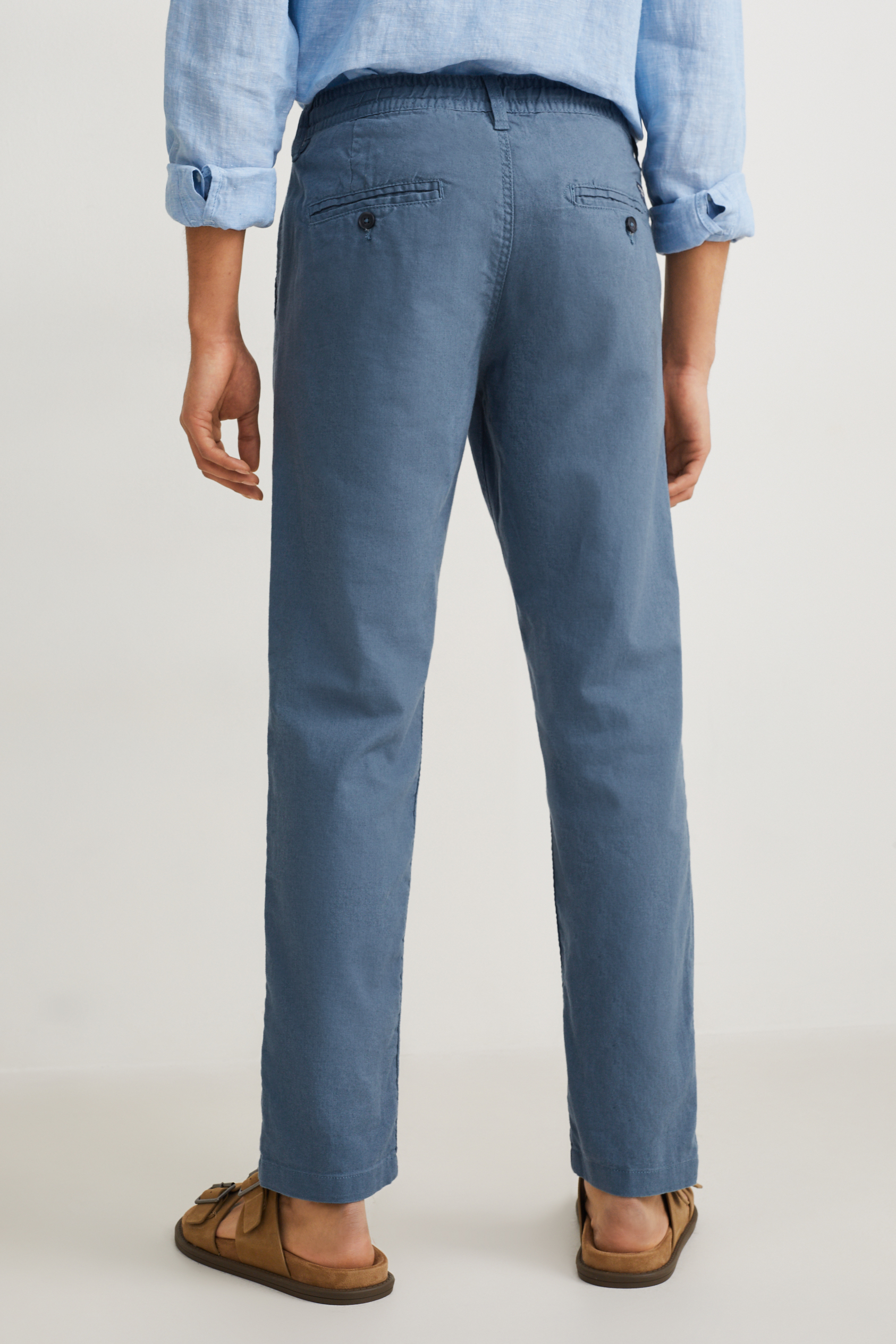 Chinos - tapered fit - linen blend