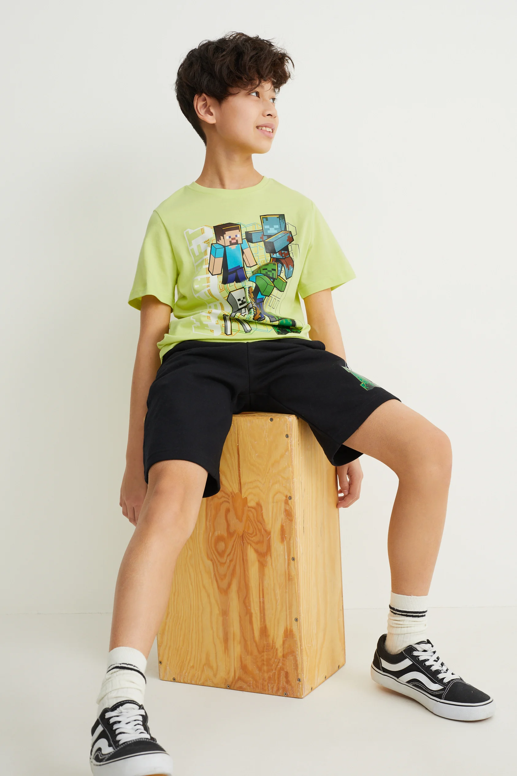 Minecraft - set - short sleeve T-shirt and sweat shorts - 2 piece