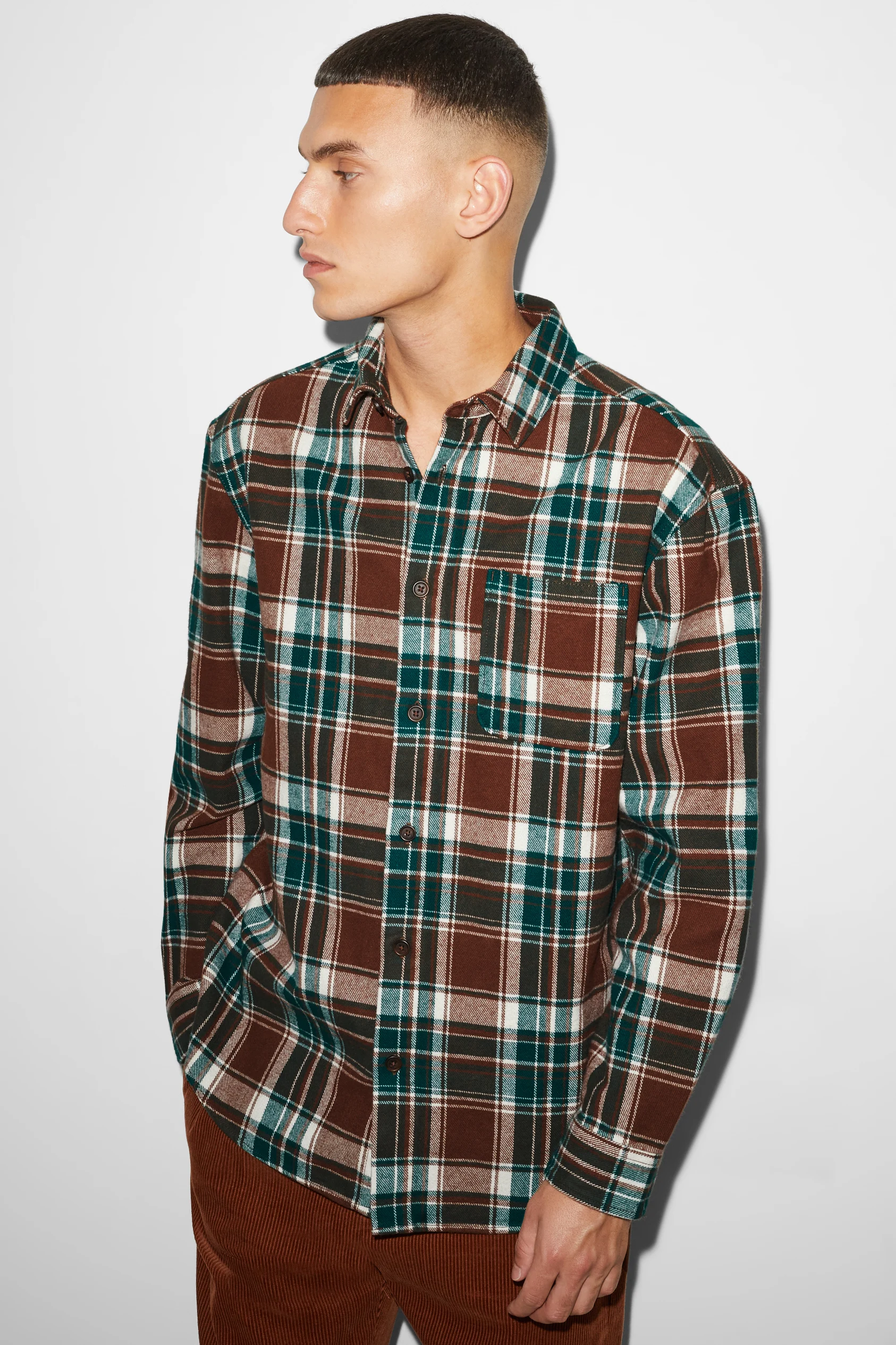 CLOCKHOUSE - flannel shirt - relaxed fit - kent collar - check