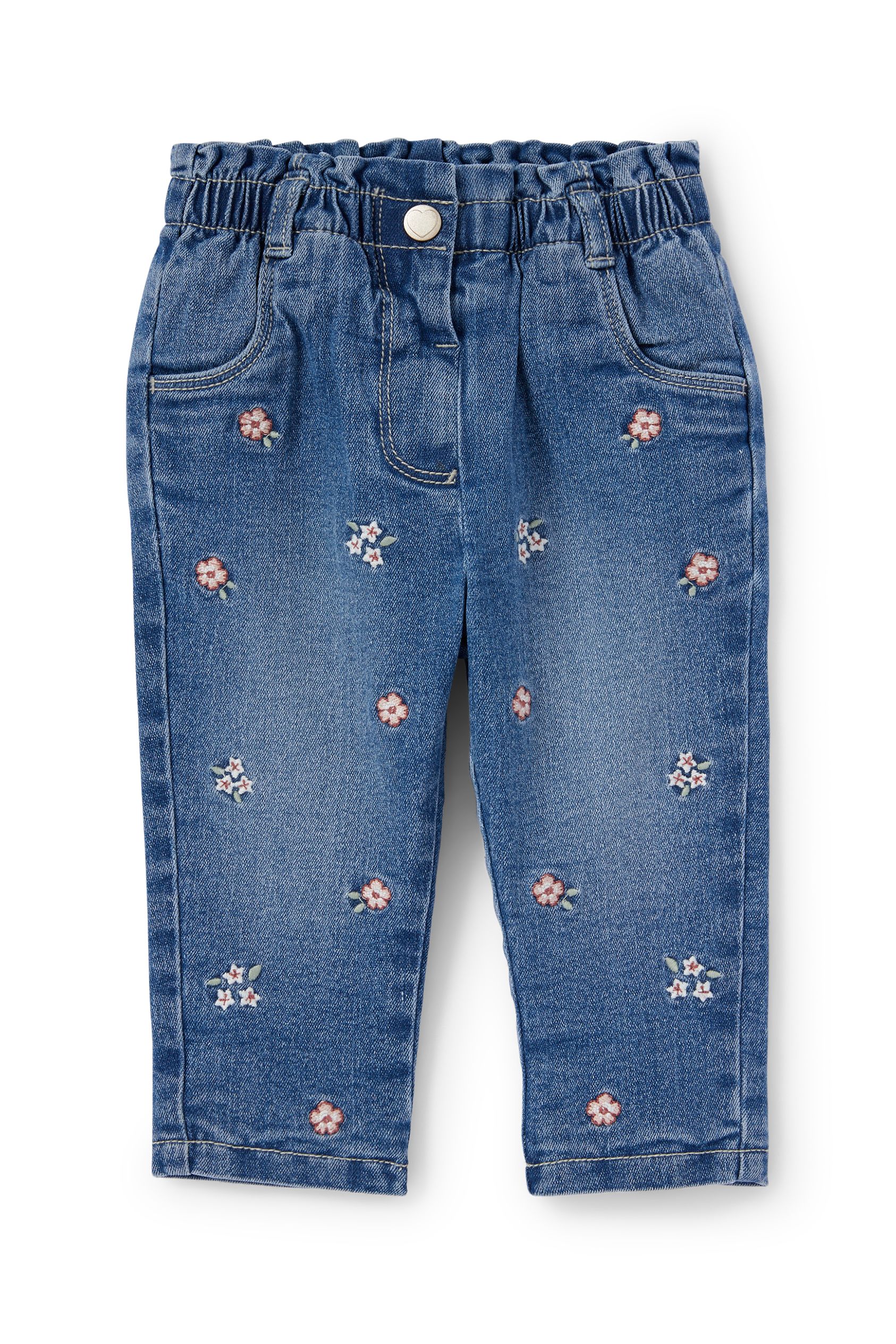 Baby jeans - thermal jeans - floral