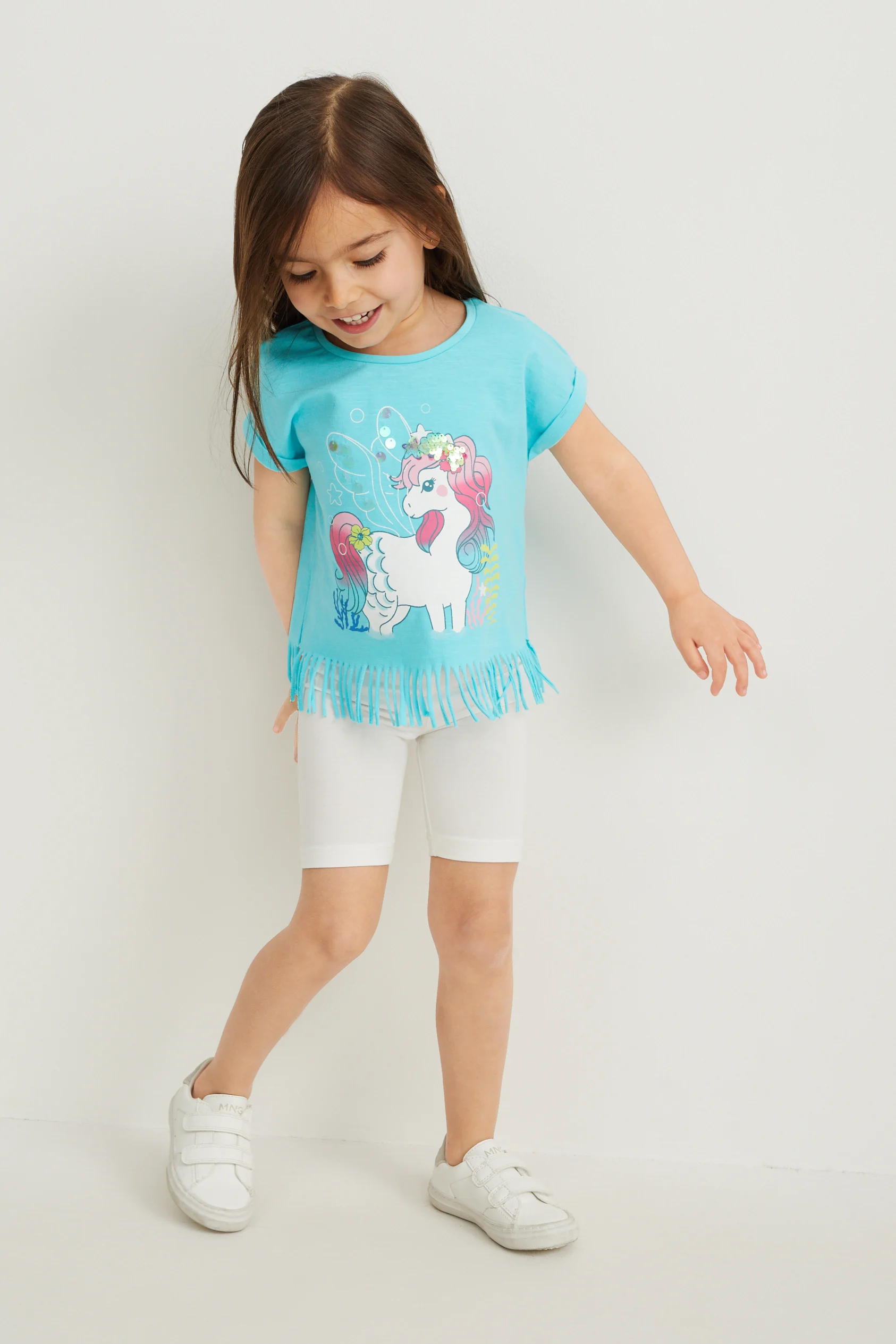 Unicorn - set - short sleeve T-shirt and cycling shorts - 2 piece