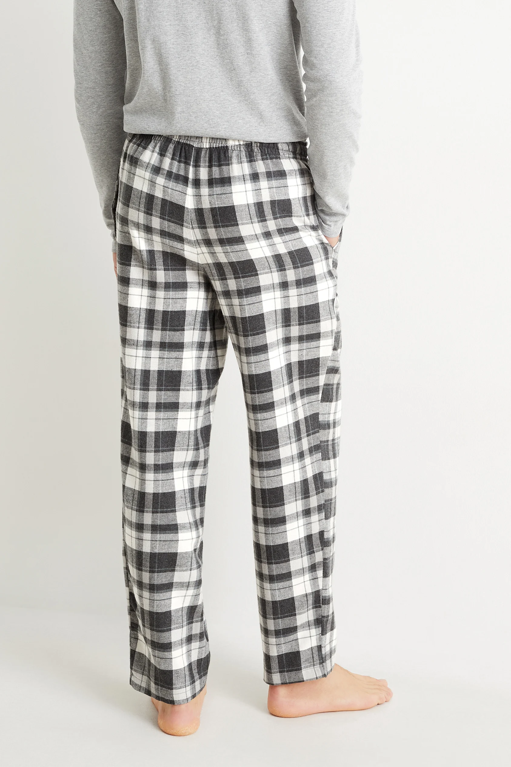 Flannel pyjama bottoms - check