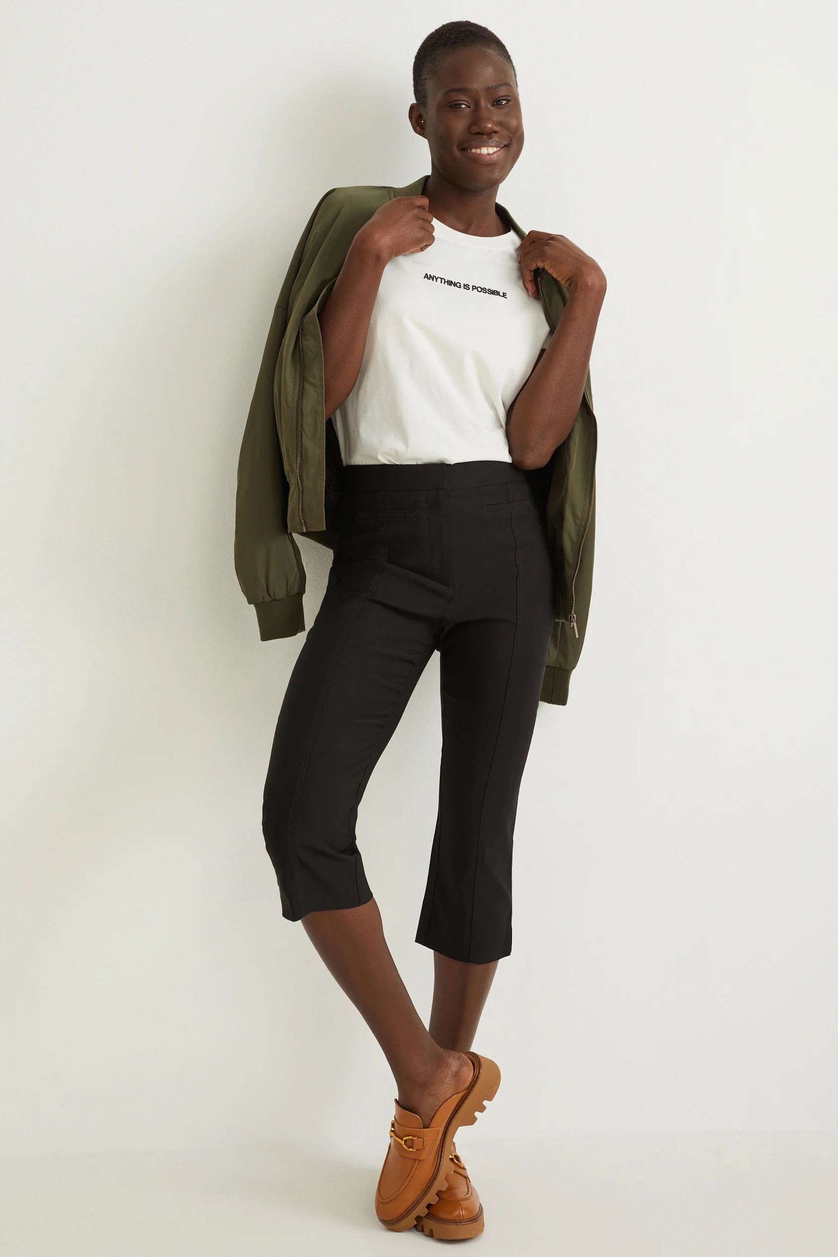 Cloth trousers - high waist - cigarette fit