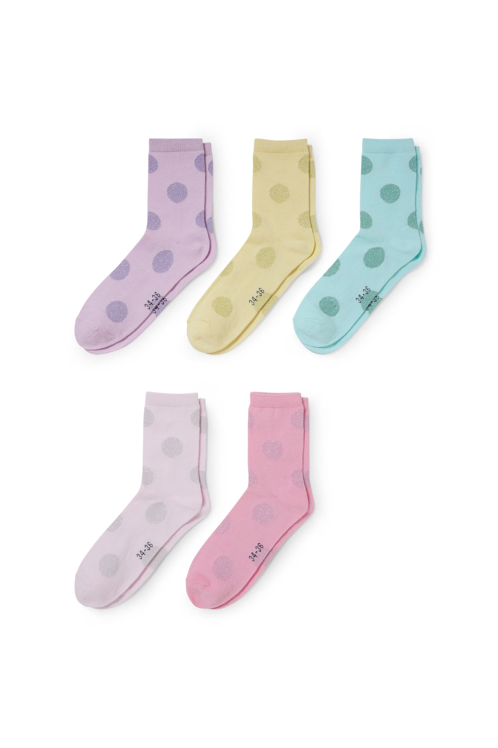 Multipack of 5 - socks - polka dot