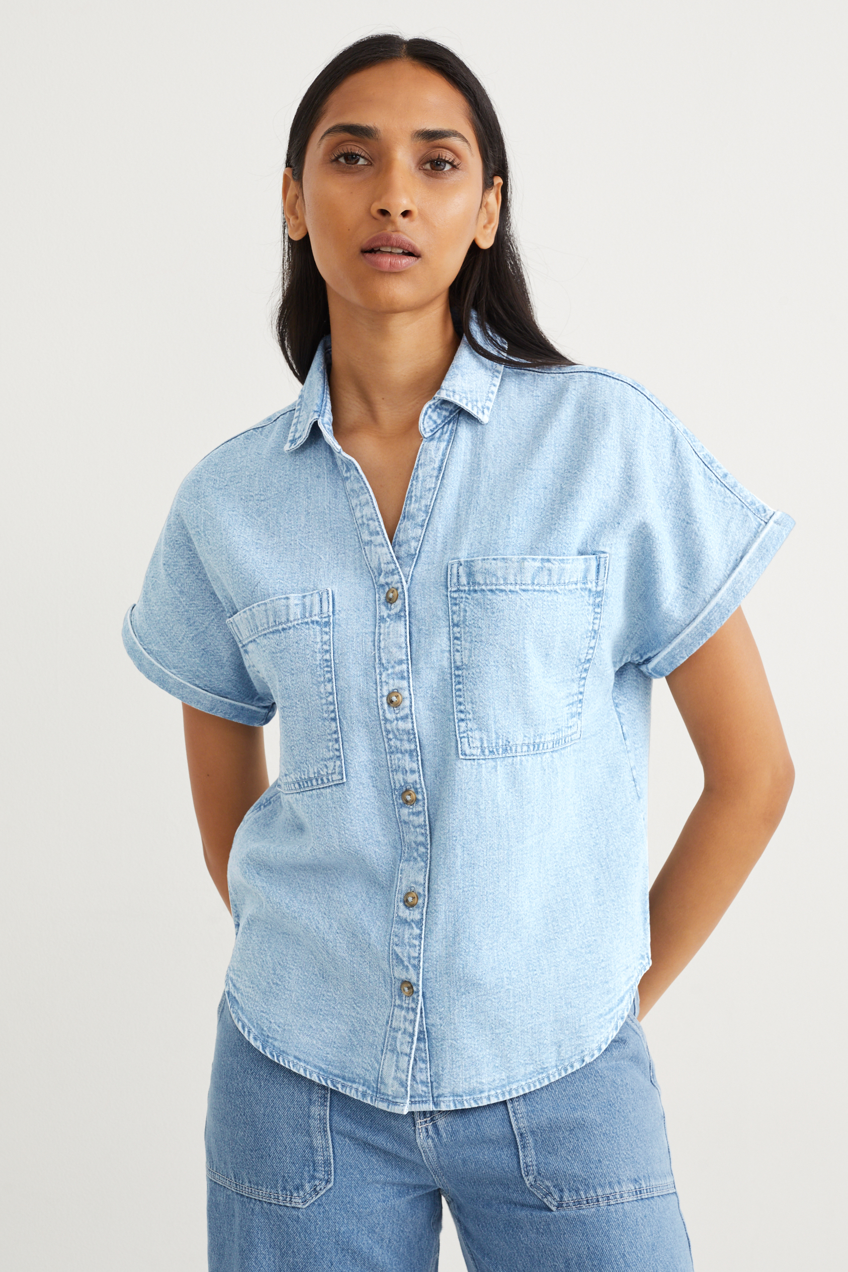 Denim blouse