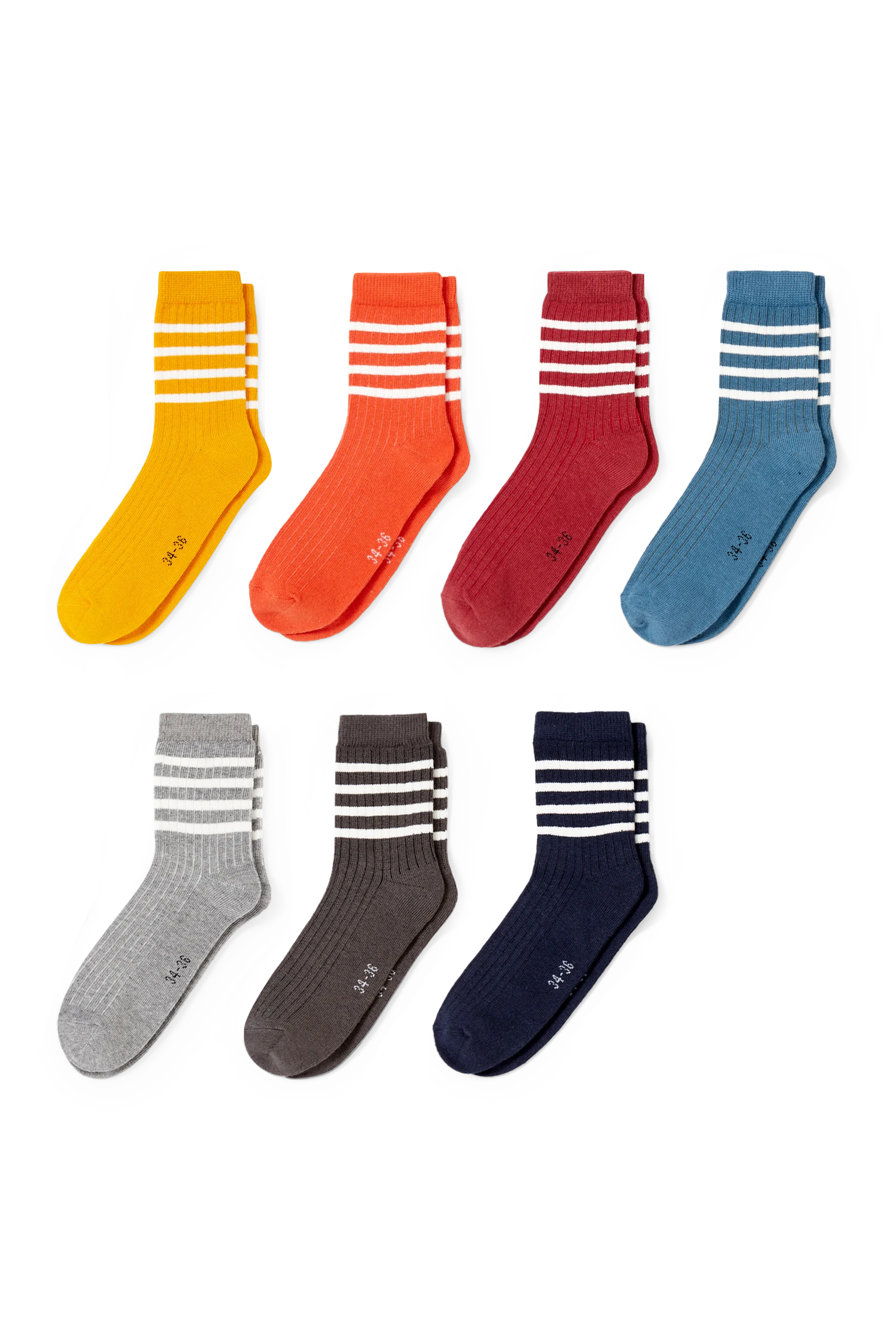 Multipack of 7 - socks - striped