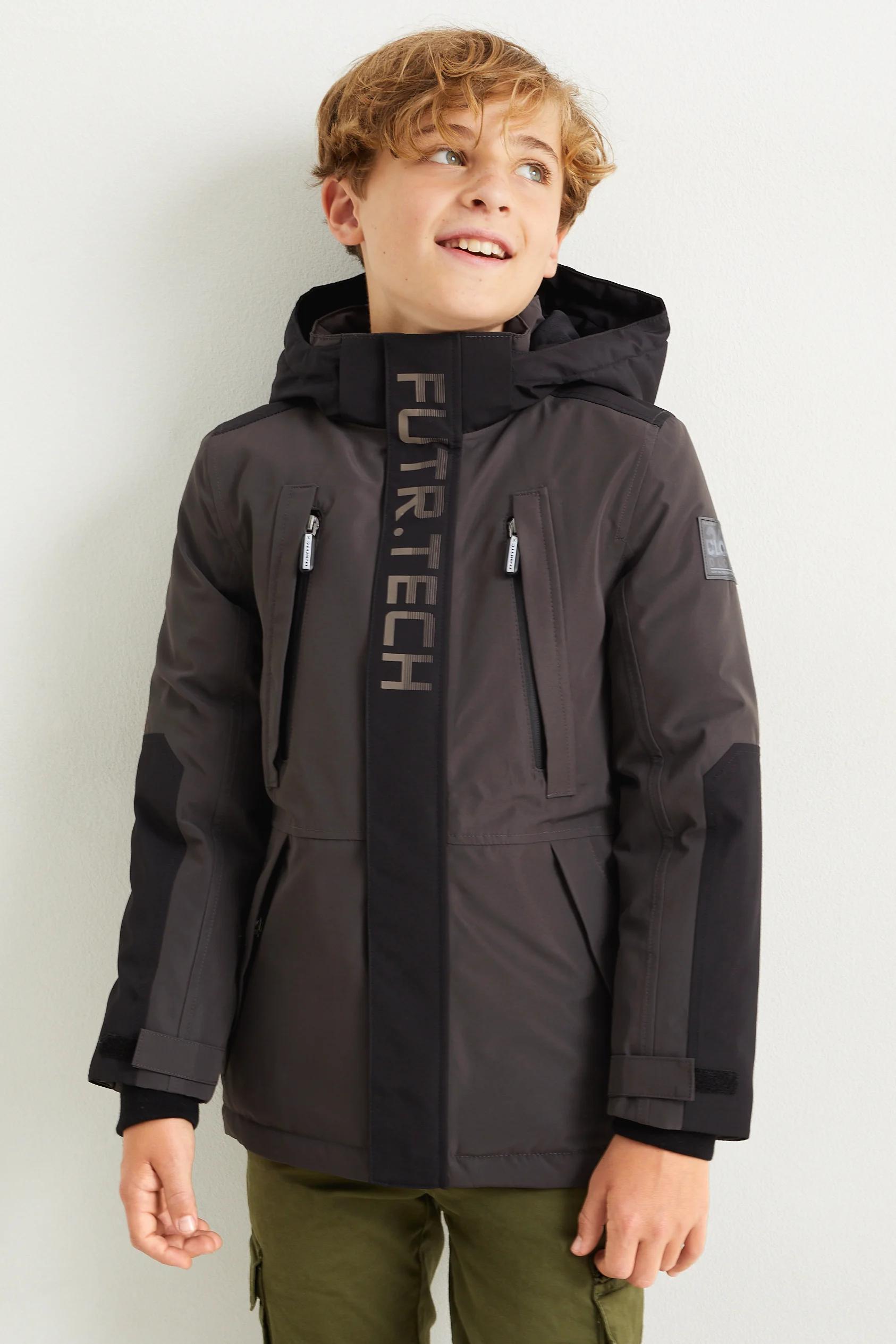 Rain jacket with hood