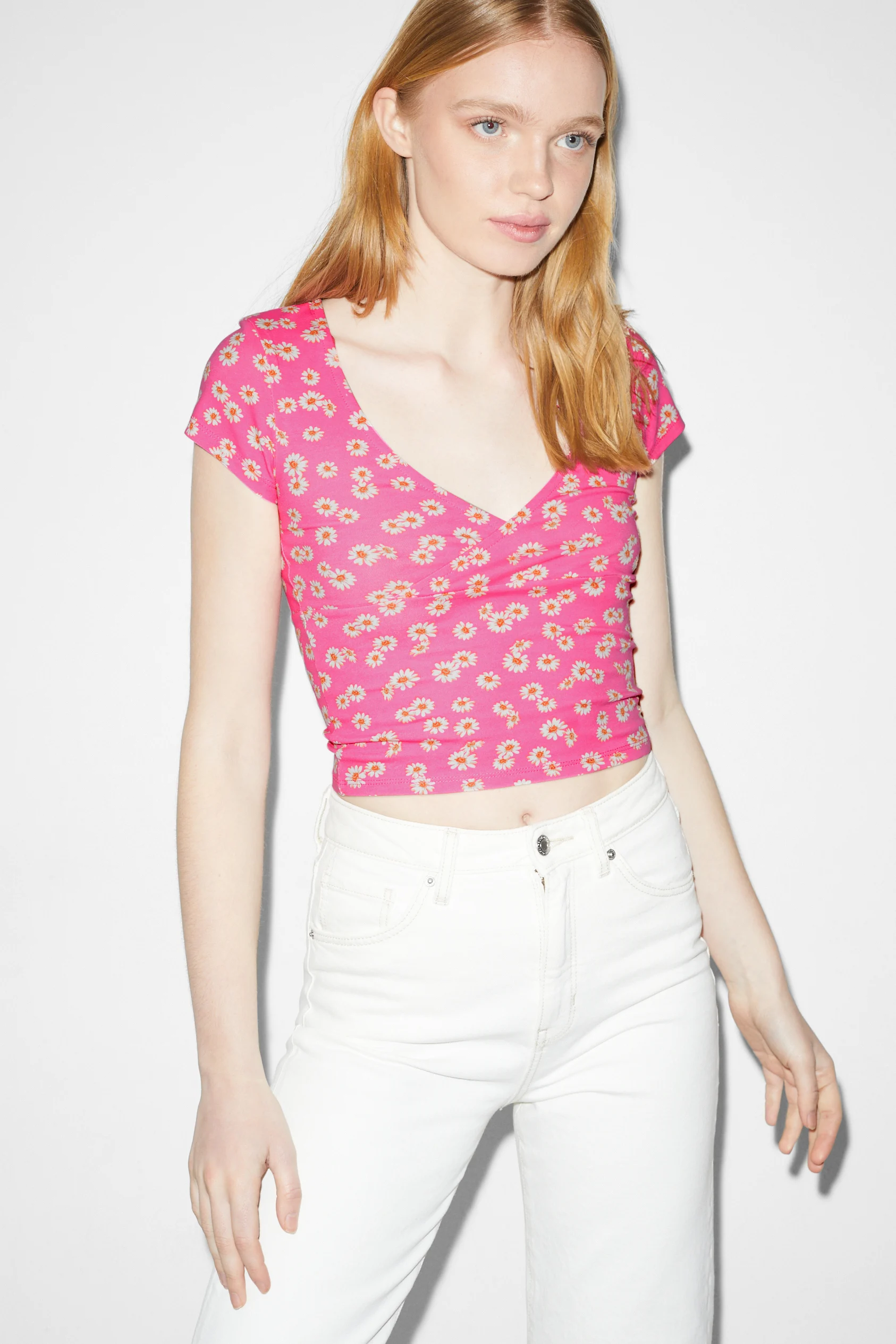 CLOCKHOUSE - cropped T-shirt - floral