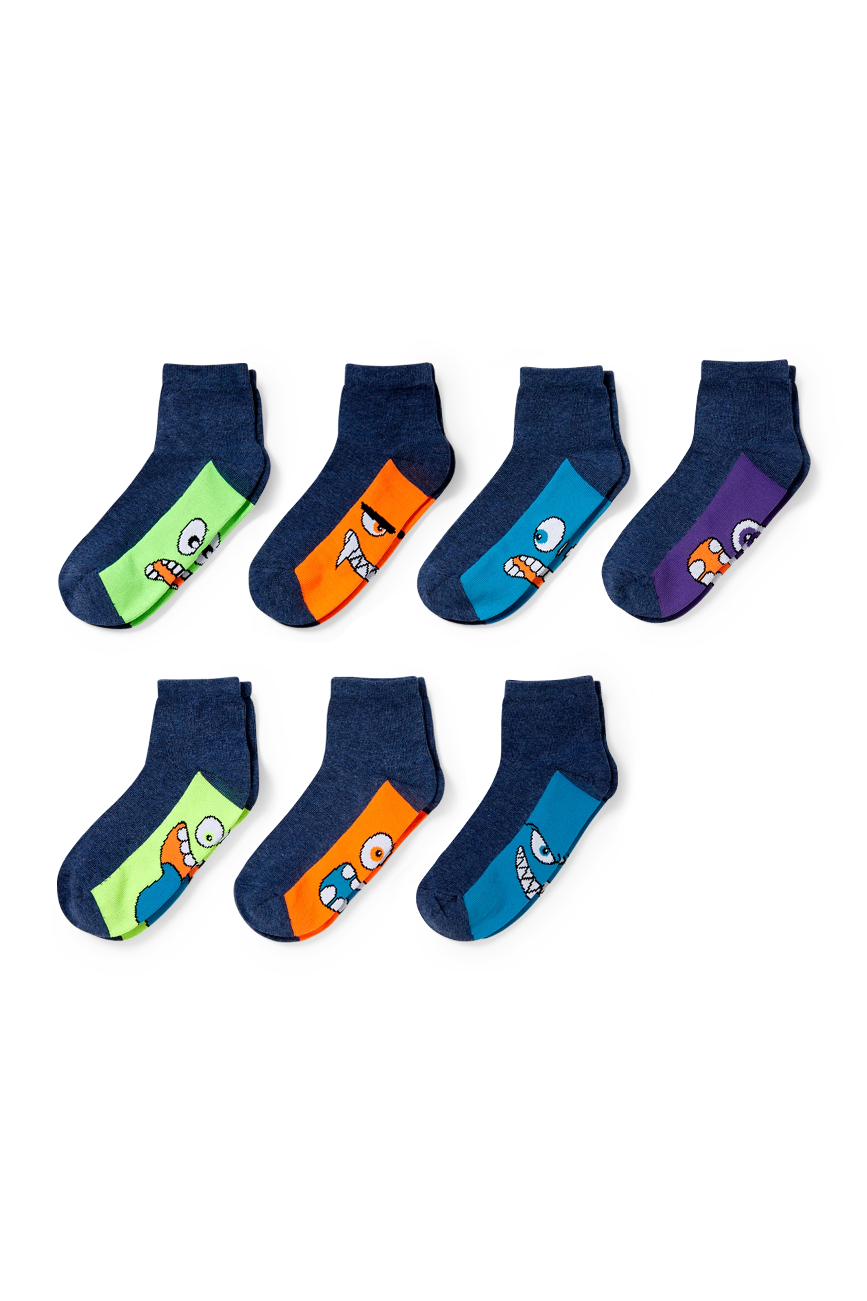 Multipack of 7 - monster - socks with motif