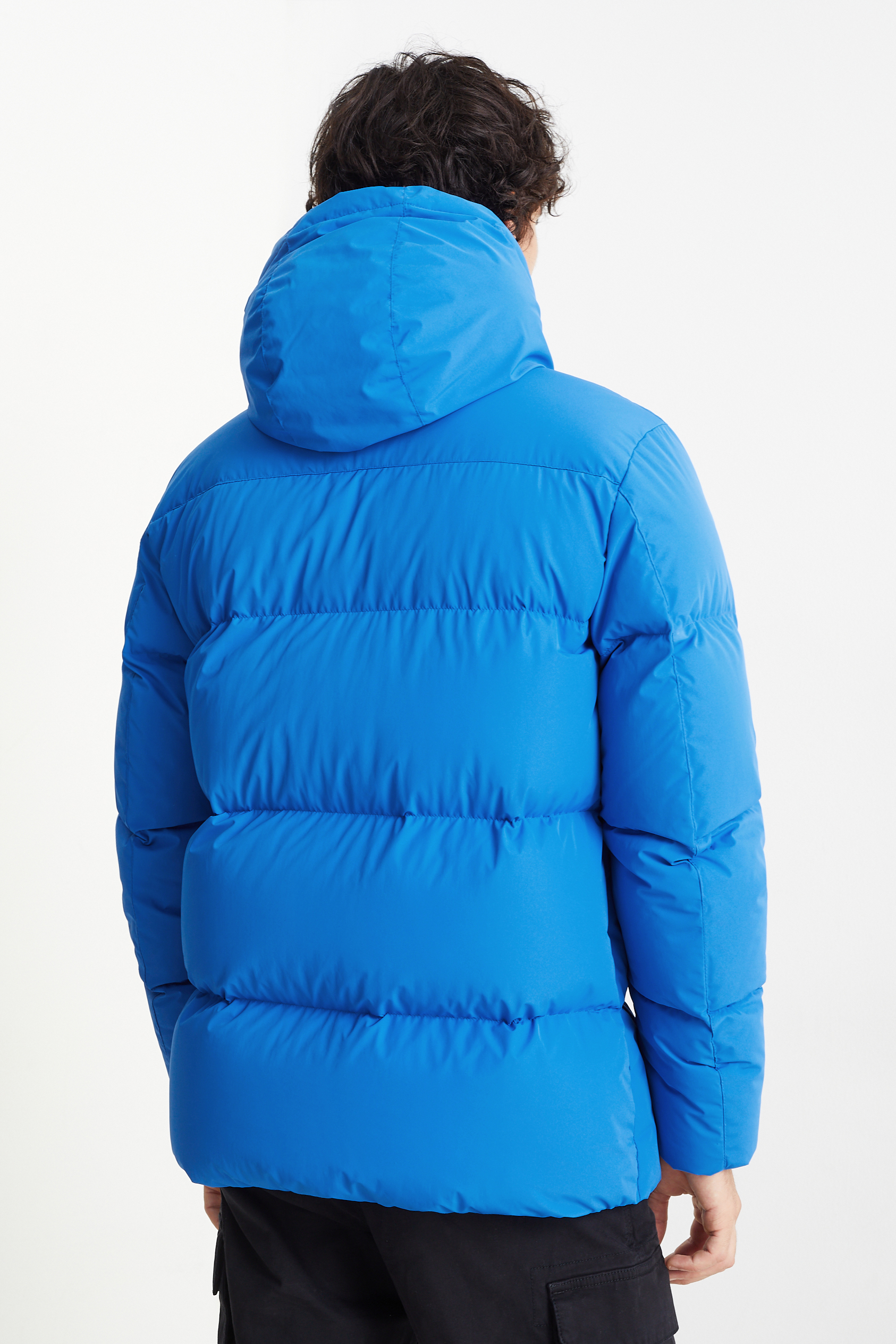 Down jacket with hood