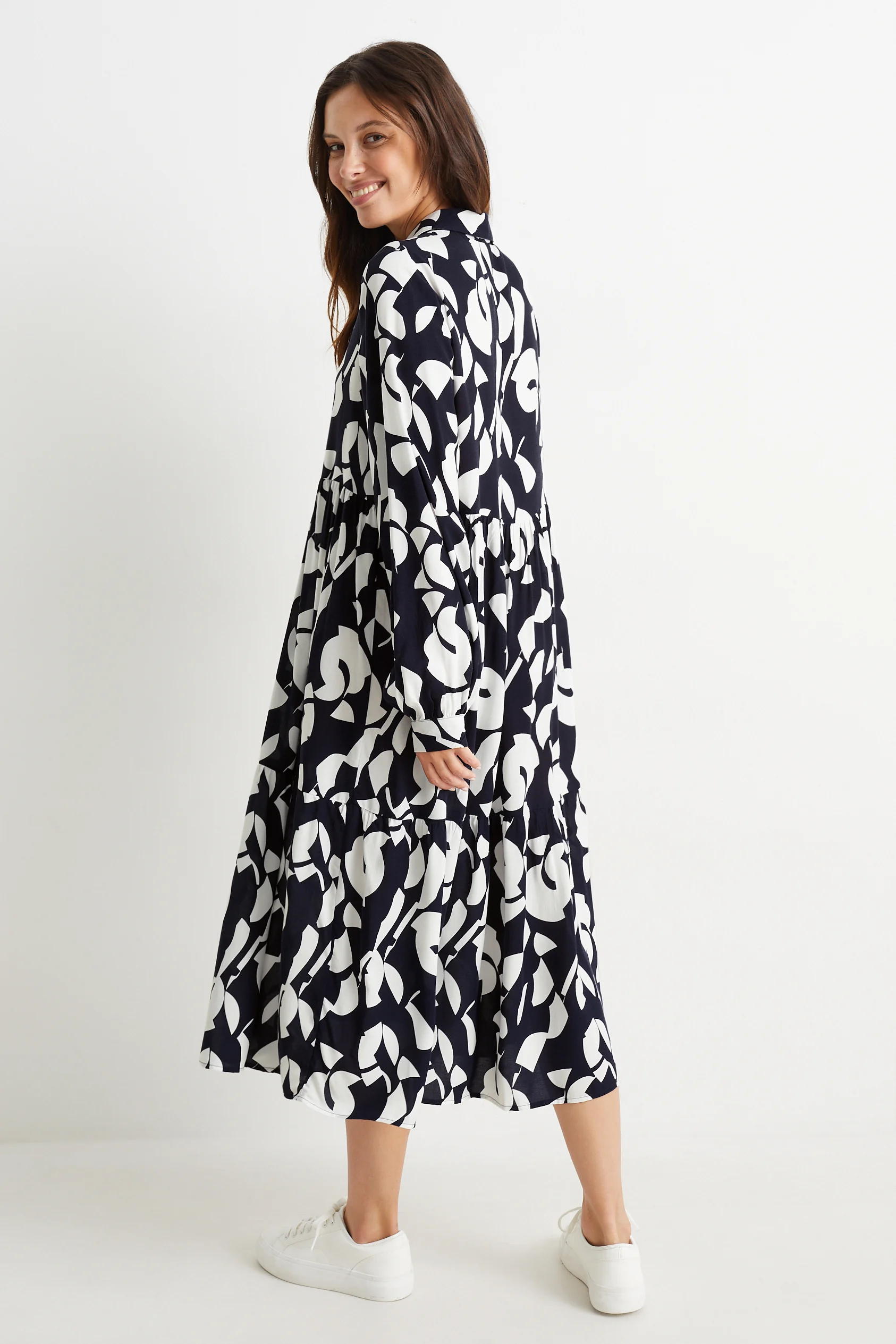 Viscose shirt dress - patterned
