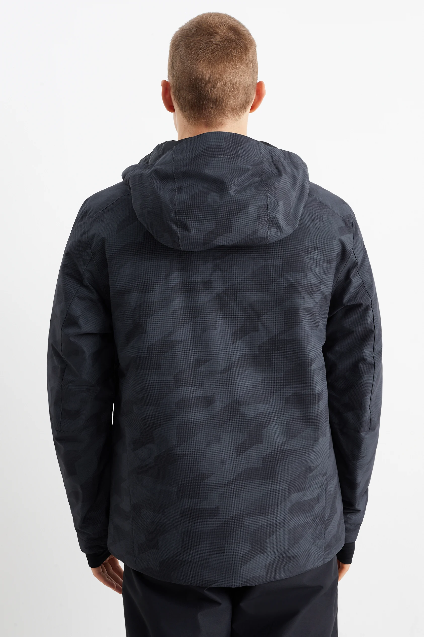 Ski jacket with hood - patterned