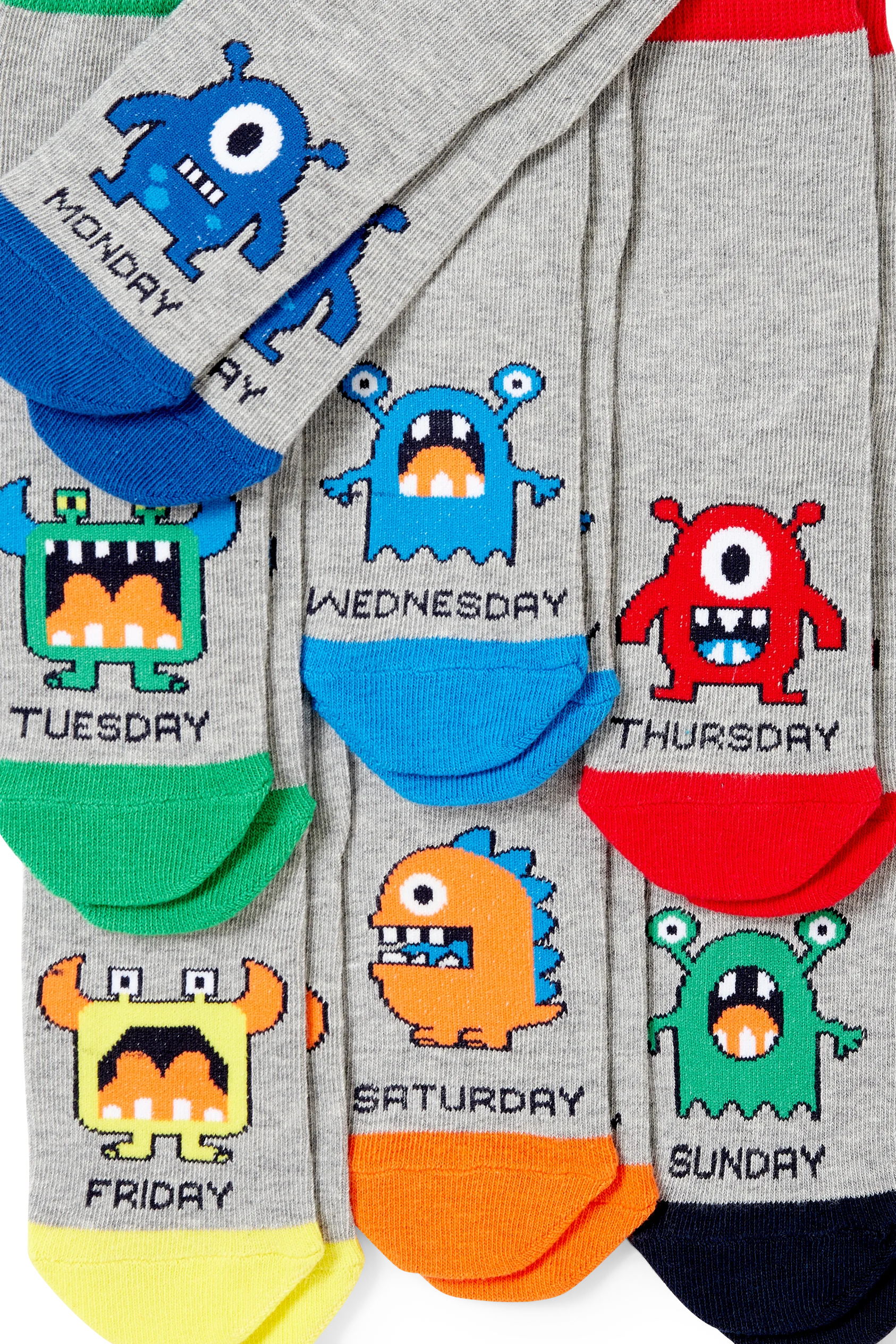 Multipack of 7 - monster - socks with motif