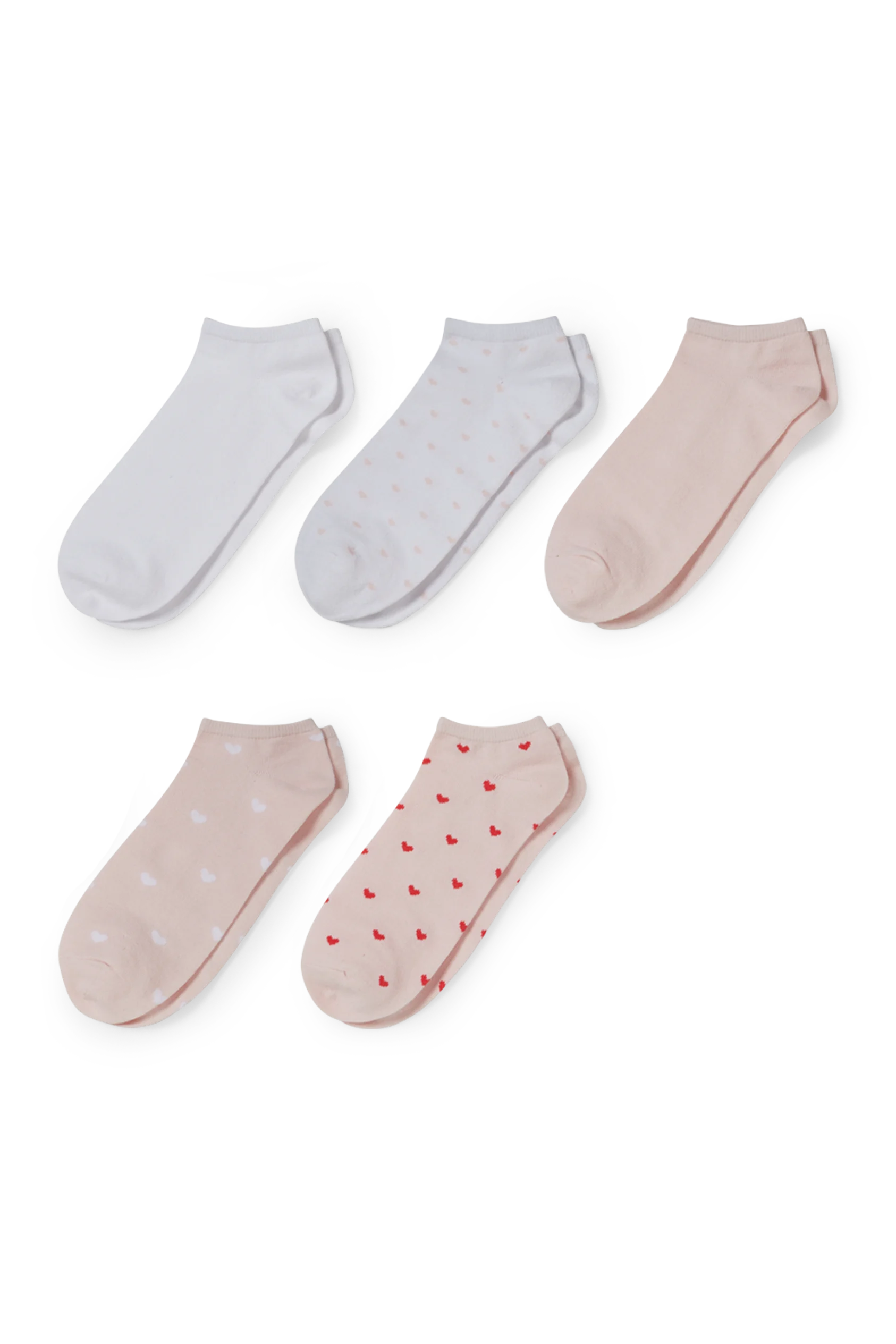 Multipack of 5 - trainer socks with motif - heart
