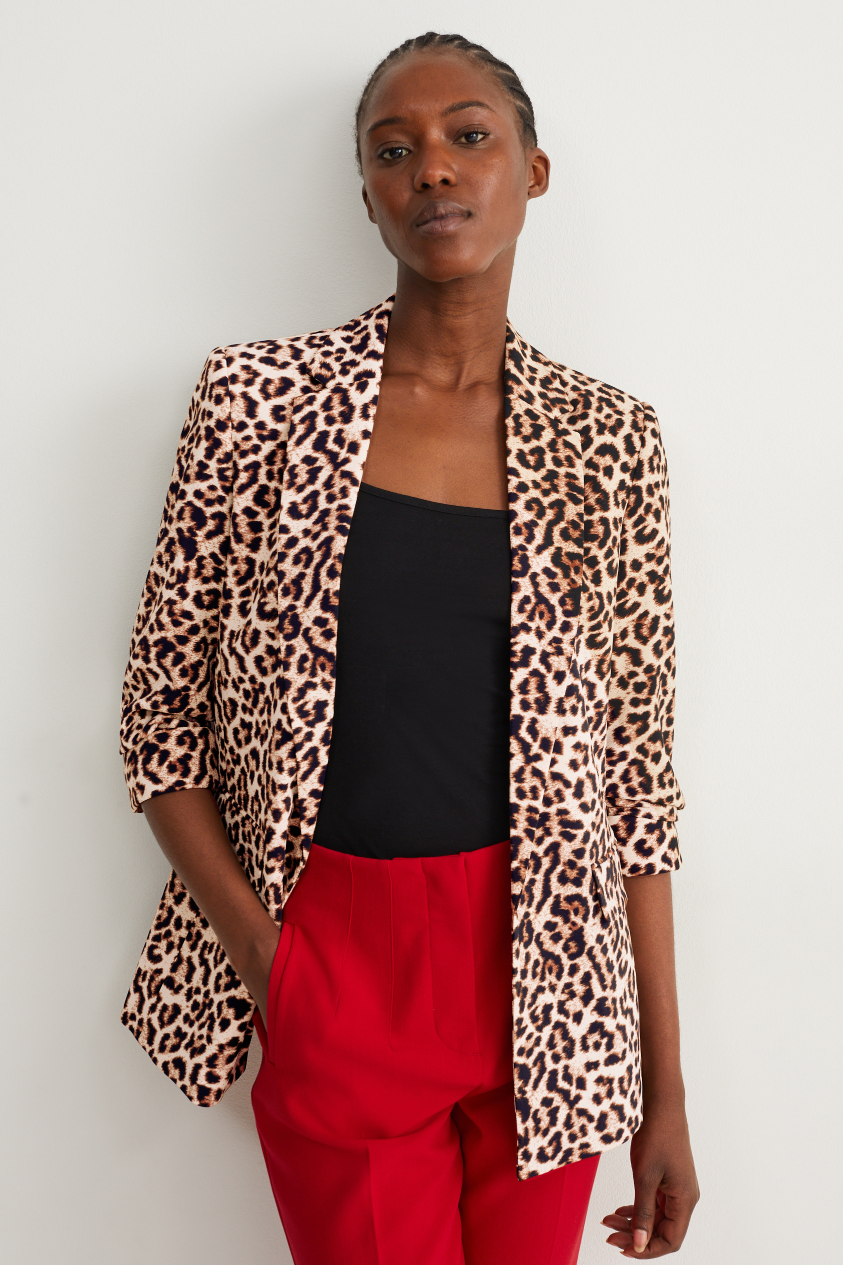 Blazer - relaxed fit - patterned