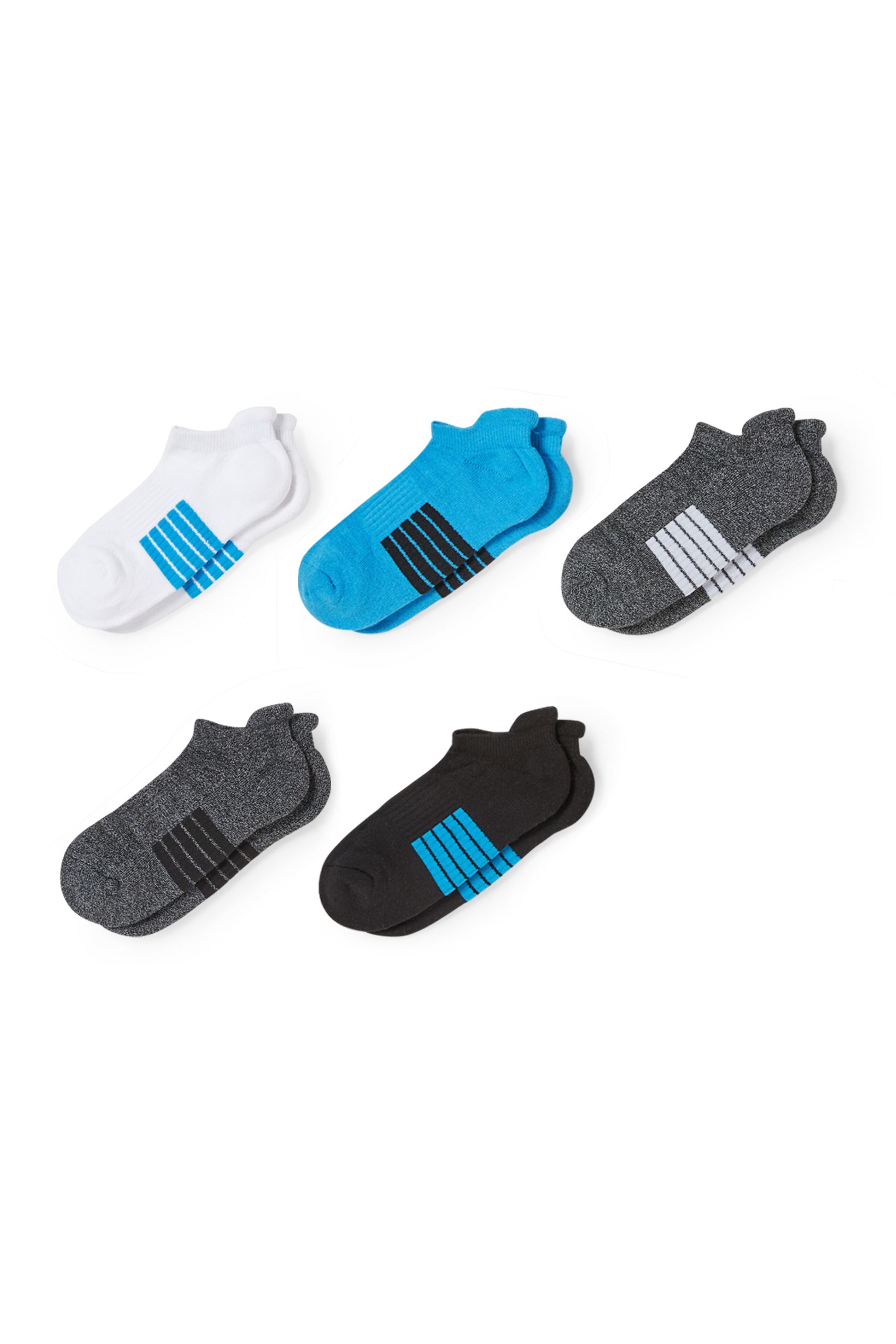 Multipack of 5 - trainer socks - striped