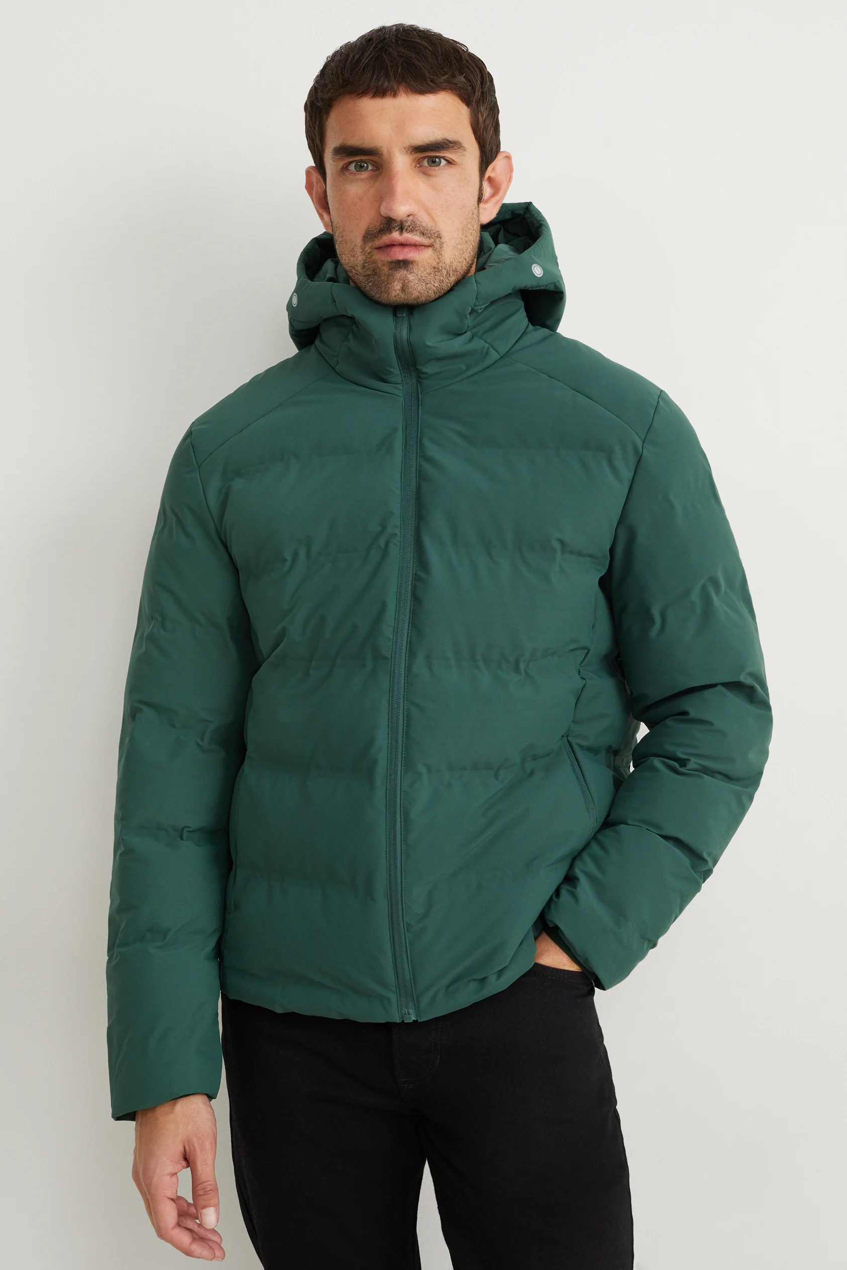 Quilted jacket with hood