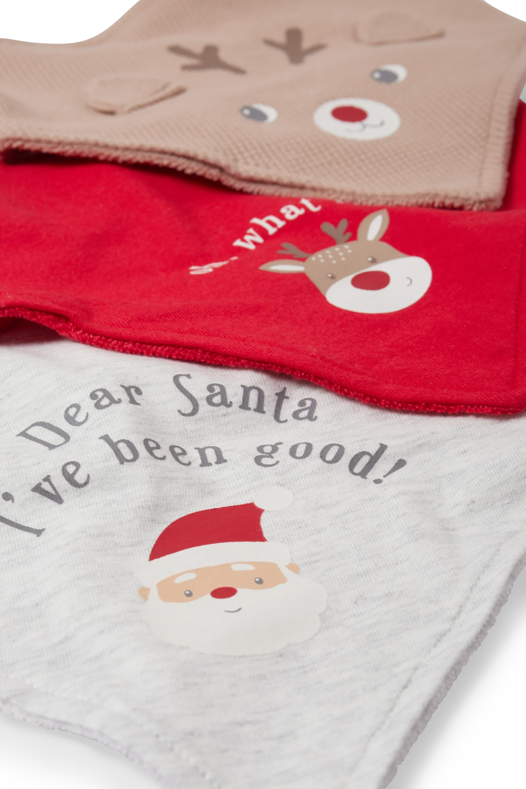 Multipack of 3 - Rudolph - baby Christmas triangular scarves