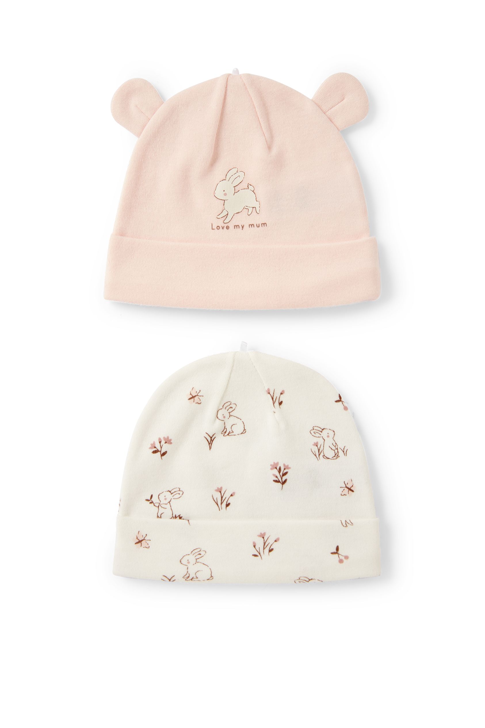 Multipack of 2 - rabbit - baby hat