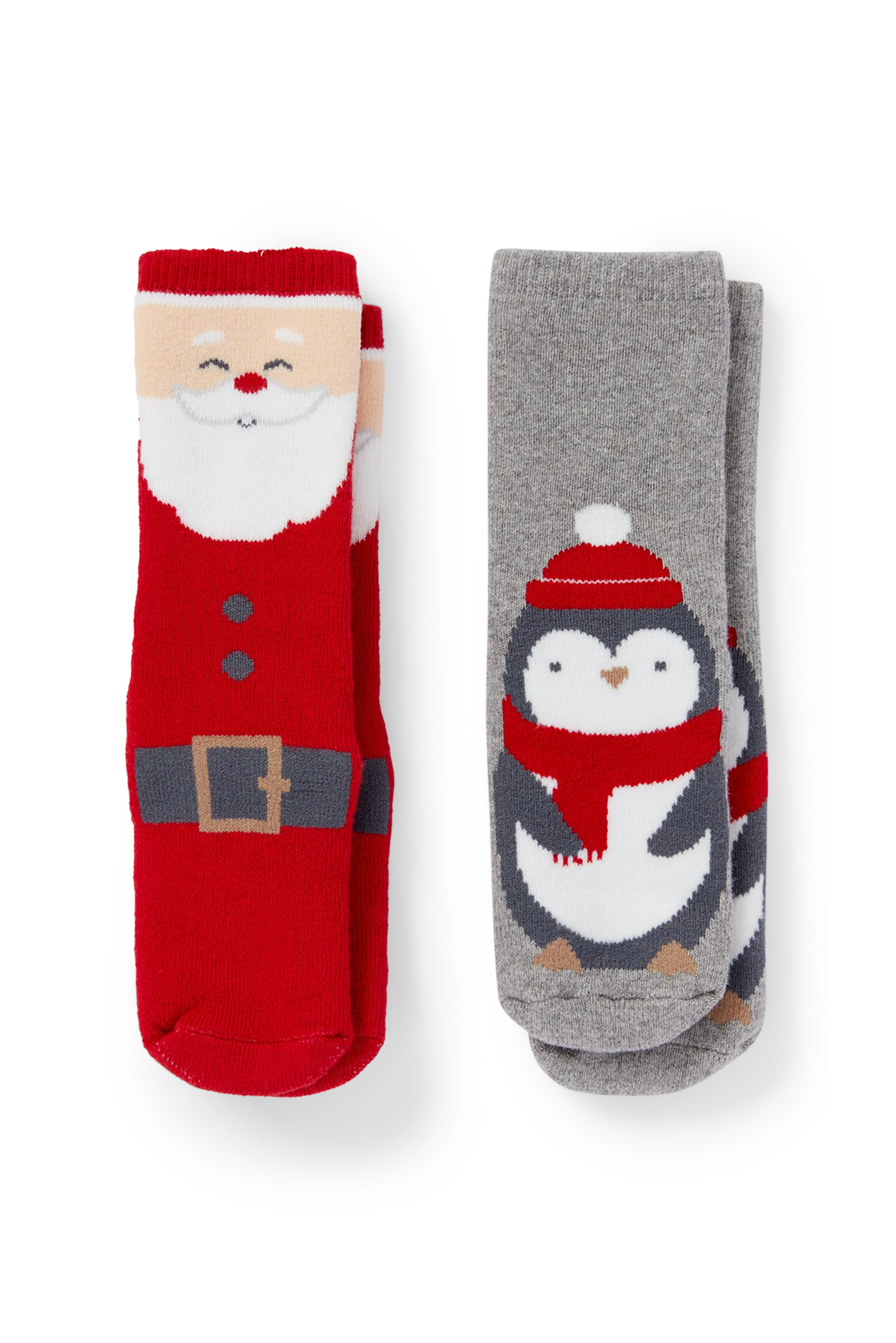 Multipack of 2 - baby Christmas non-slip socks