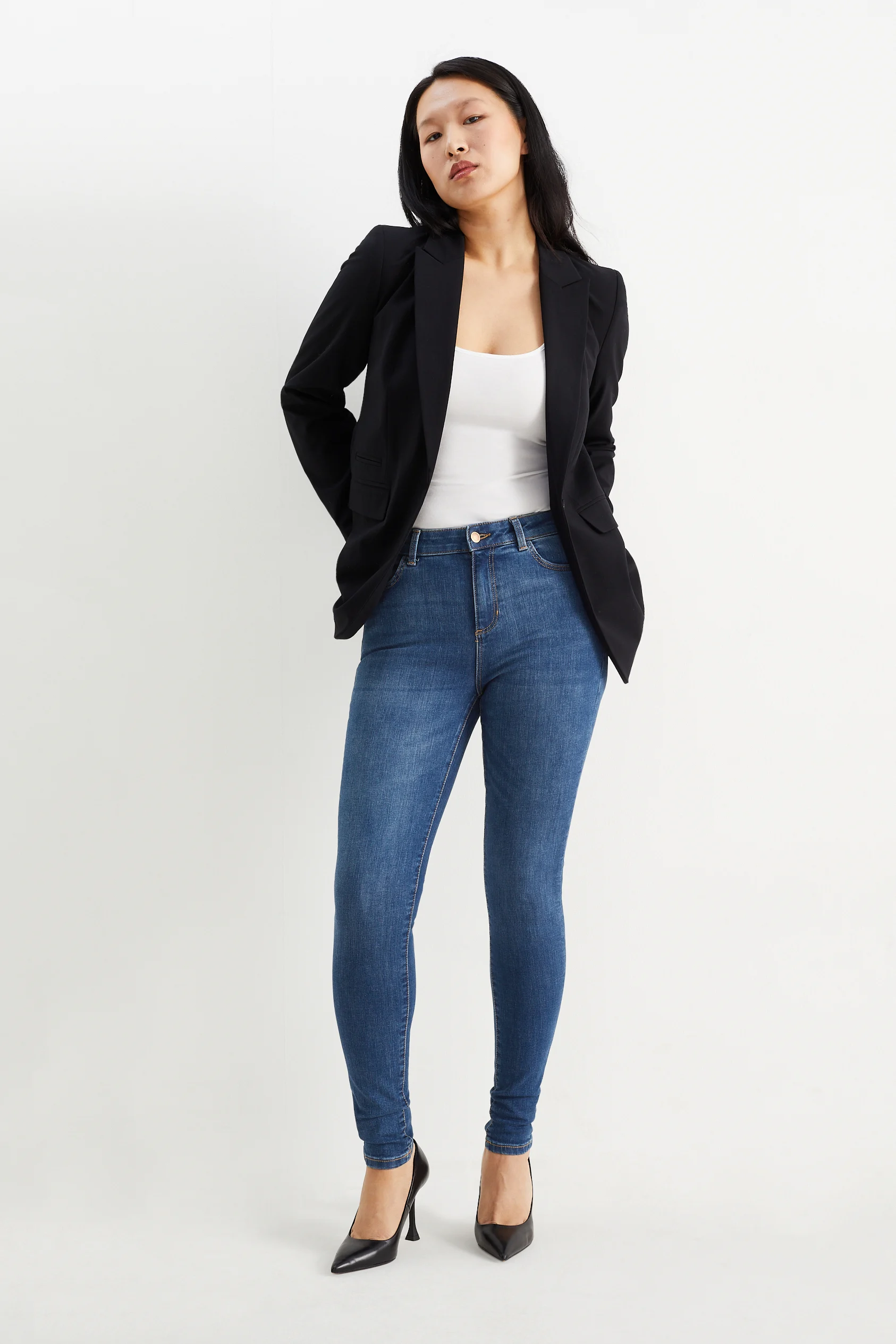 Skinny jeans - mid-rise waist - LYCRA?