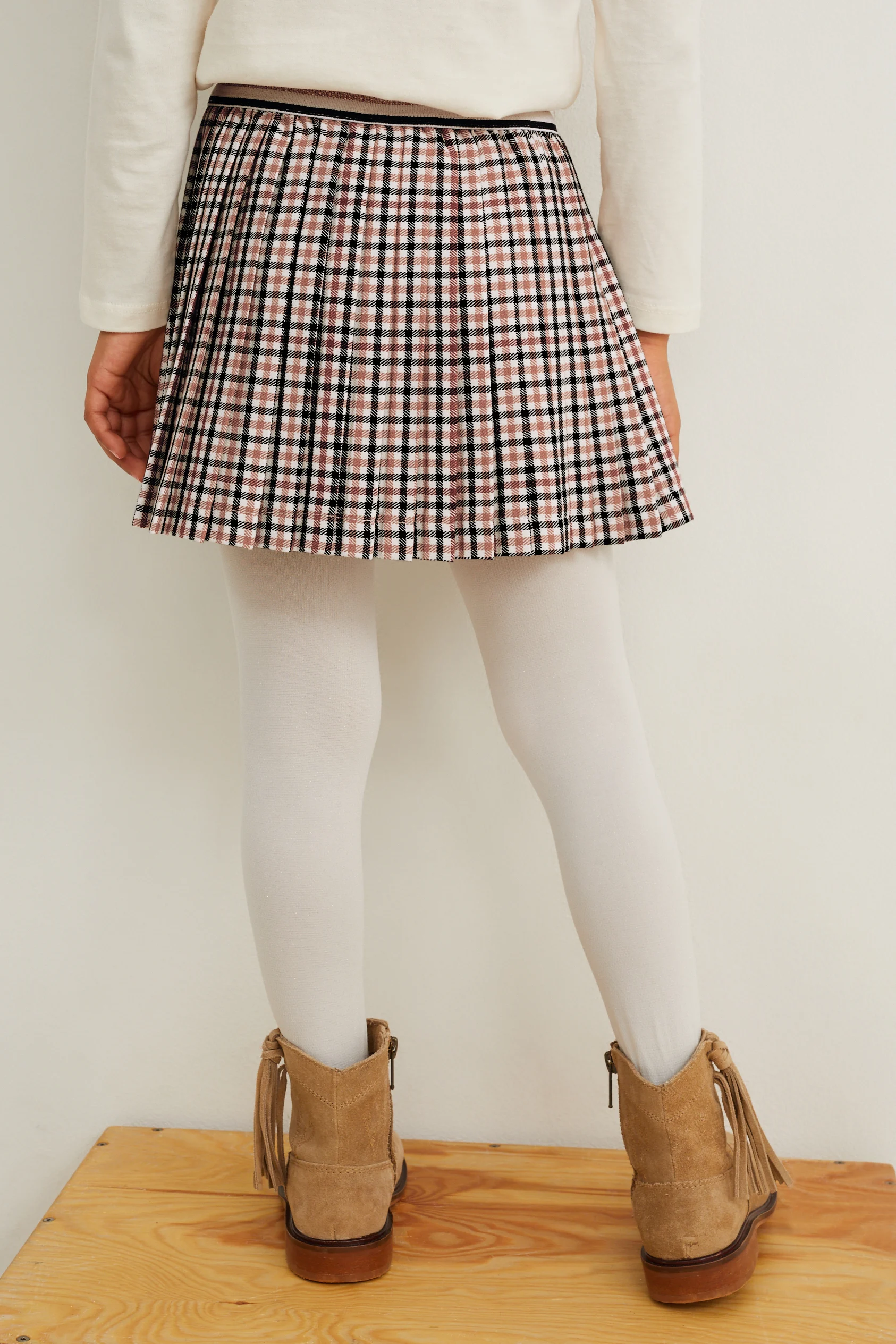 Skirt - pleated - check