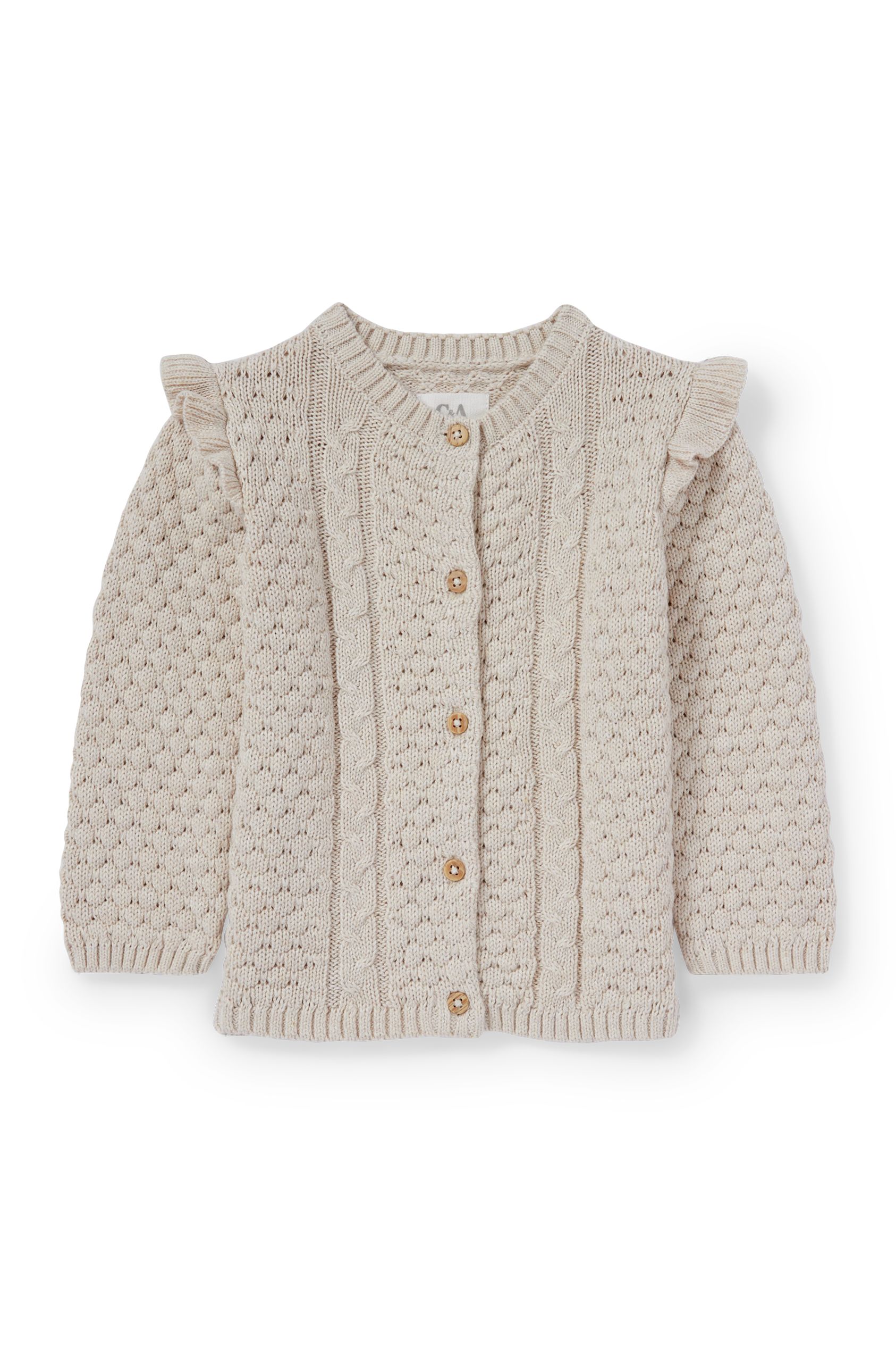 Baby cardigan - cable knit pattern