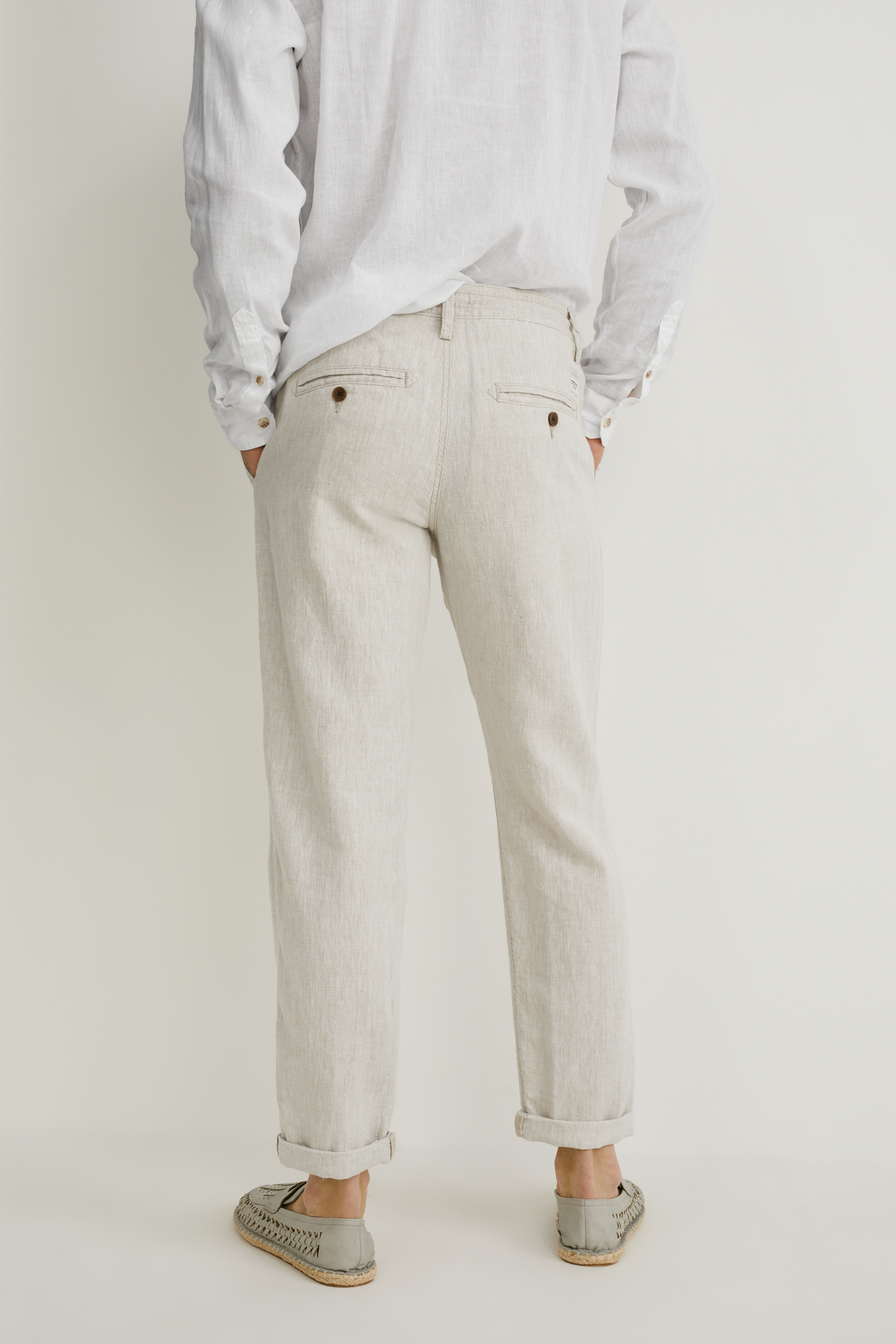 Chinos - tapered fit - linen blend