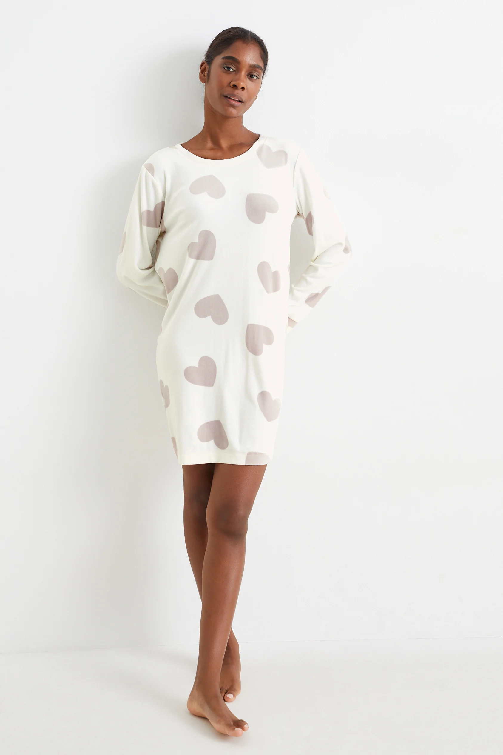 Velour nightdress - patterned