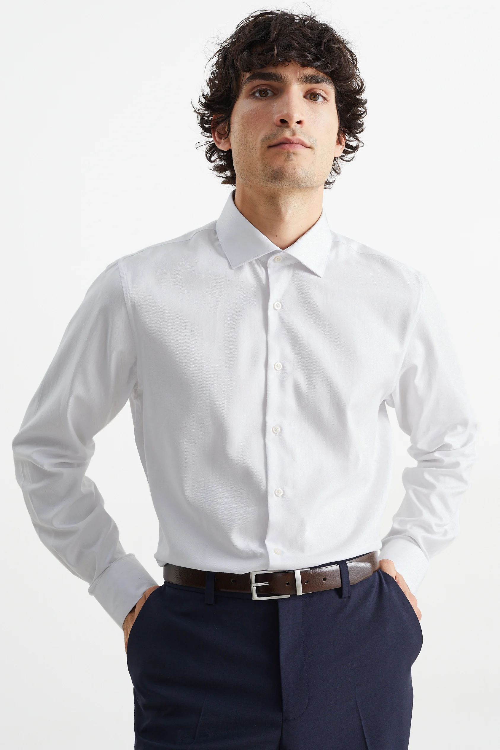 Shirt - regular fit - cutaway collar - easy-iron