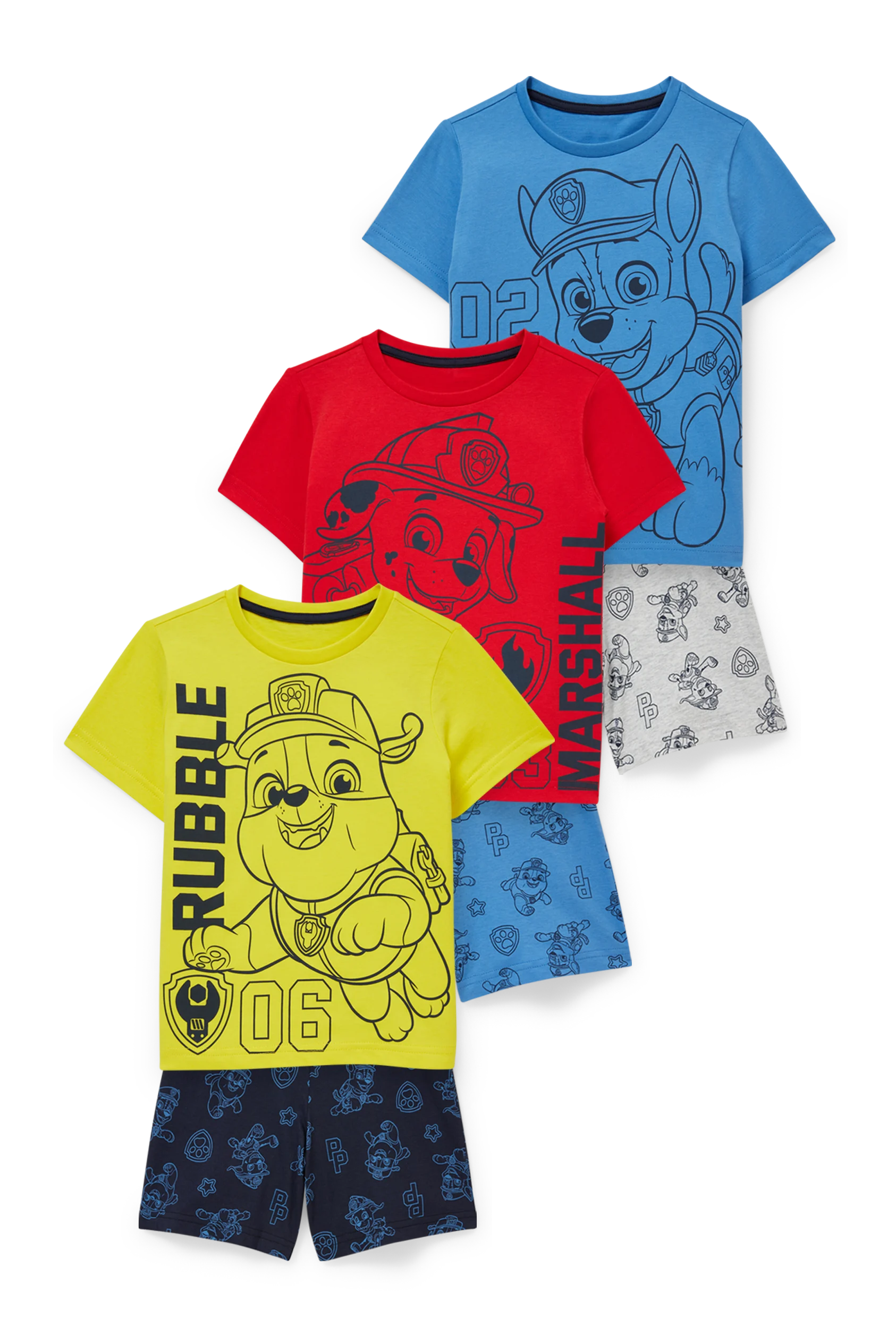 Multipack of 3 - PAW Patrol - short pyjamas - 6 piece
