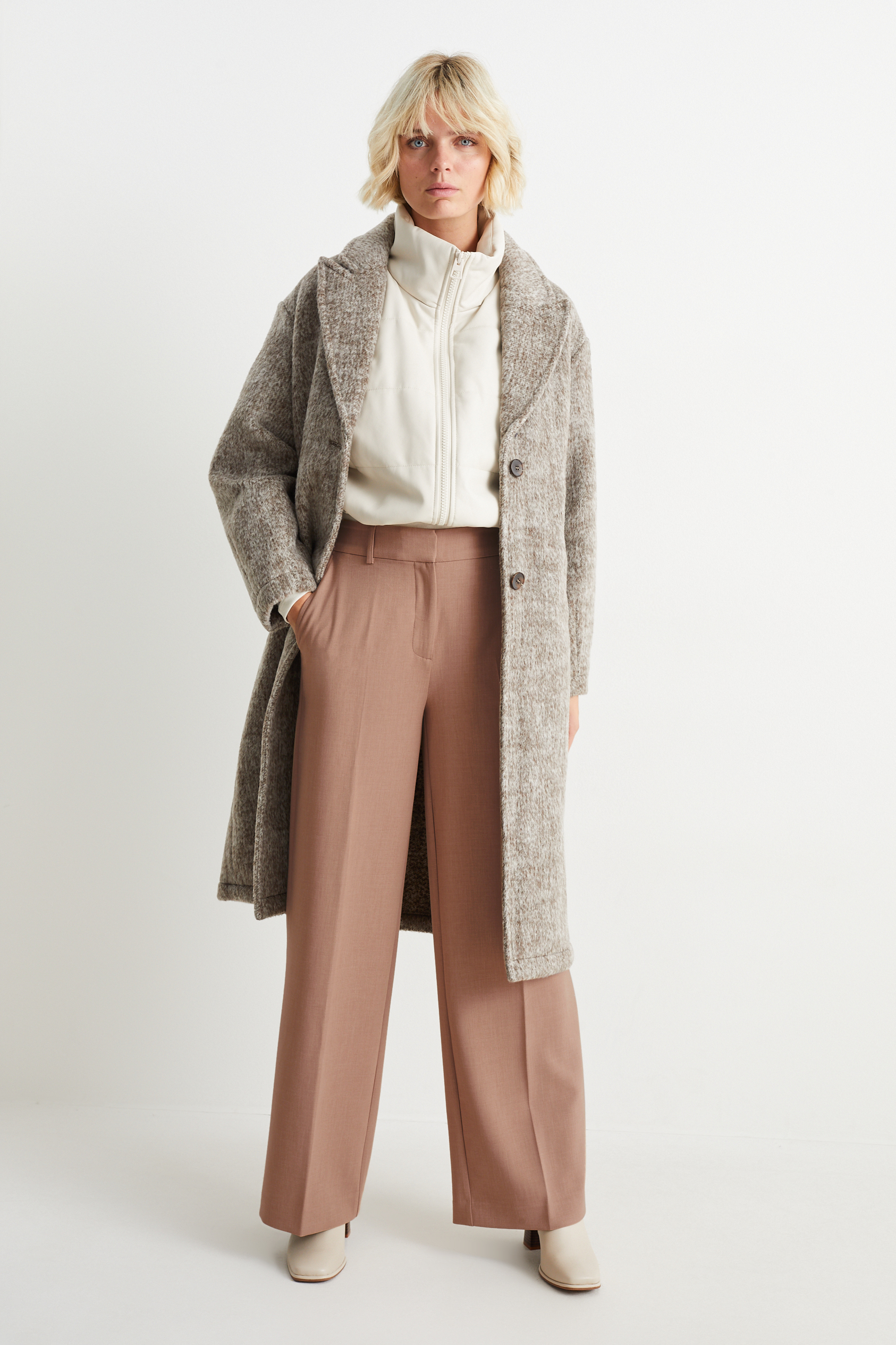 Cloth trousers - high waist - wide leg