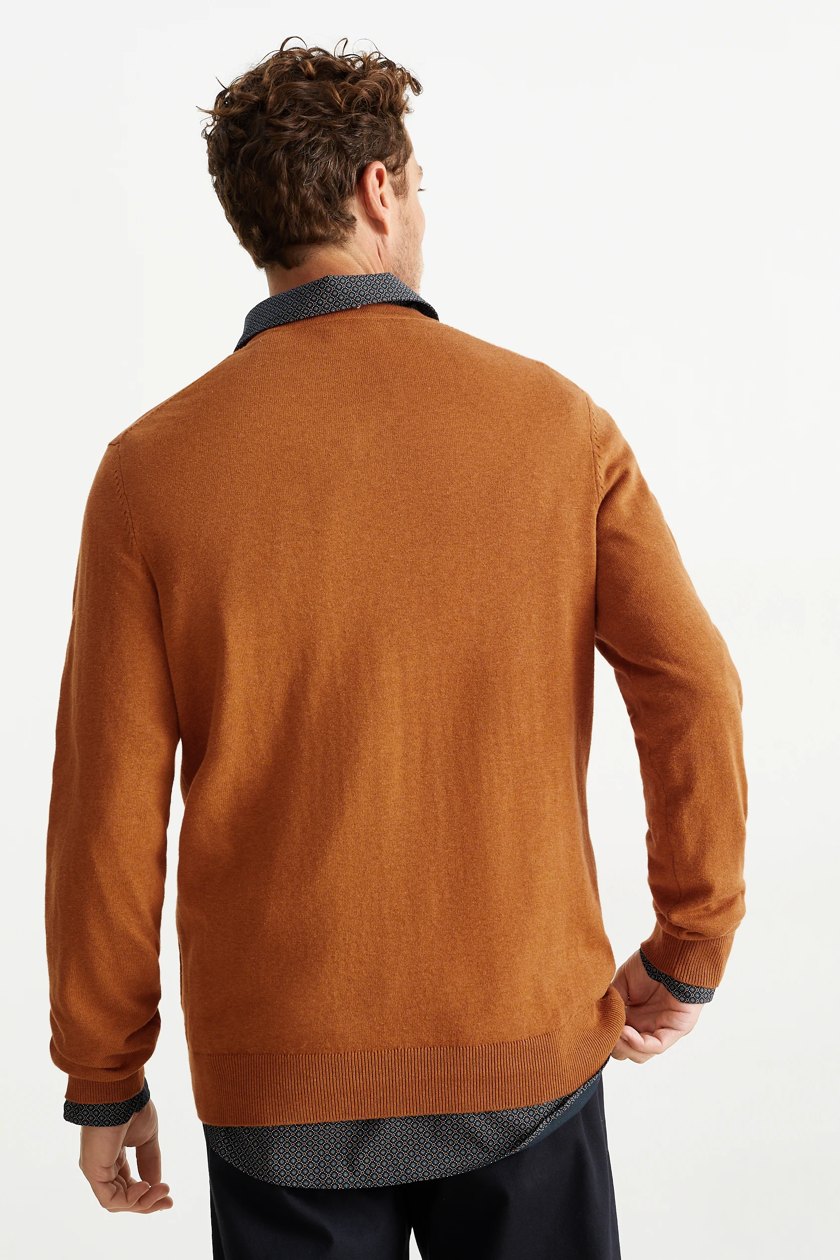 Fine knit jumper and shirt - regular fit - kent collar