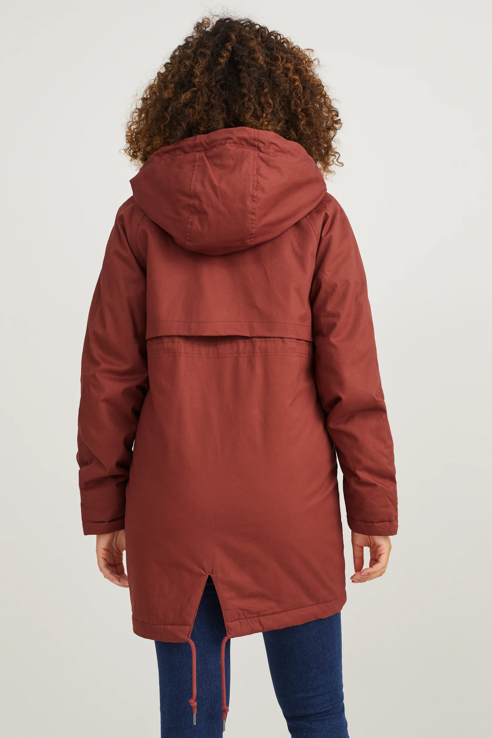 Maternity parka with hood and baby pouch